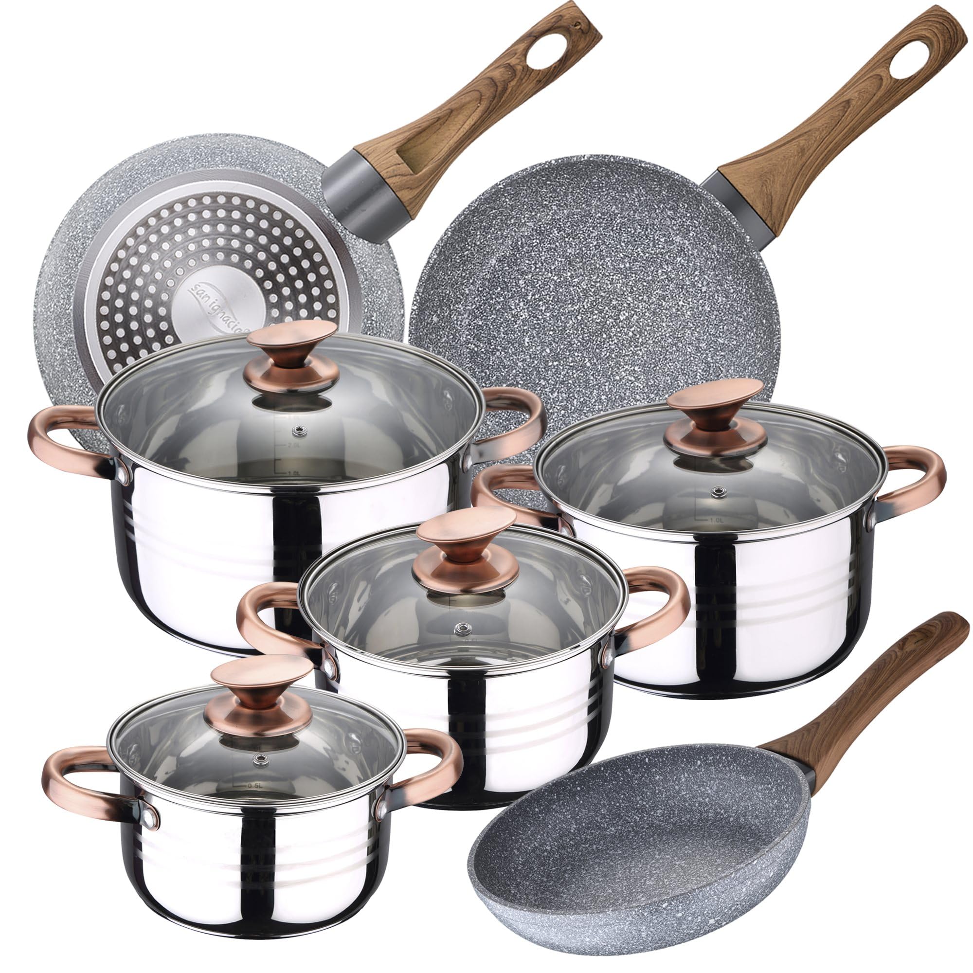 San Ignacio P. Nona Batterie de cuisine 8 pcs et 3 poêles à frire 22,24,26cm Daimiel