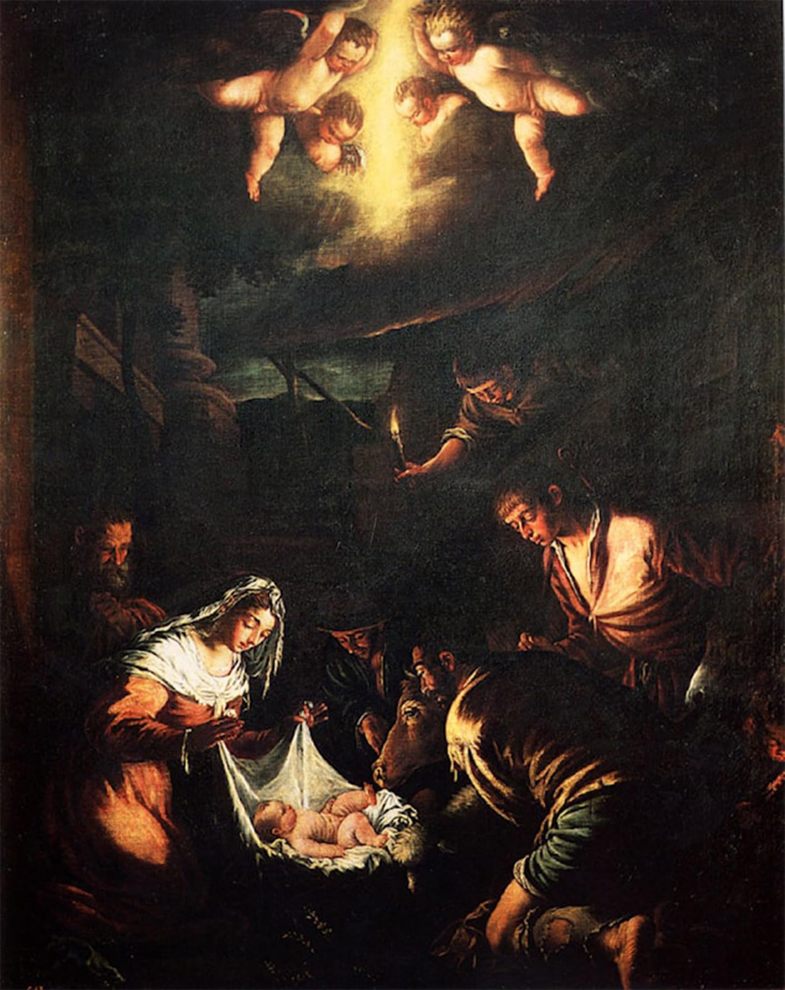 POSTERIIk Famous Modern Artwork Art Mural The Adoration of The Shepherds Jacopo Bassano Oil Paintings Pictures for Home Decor 60x90cm