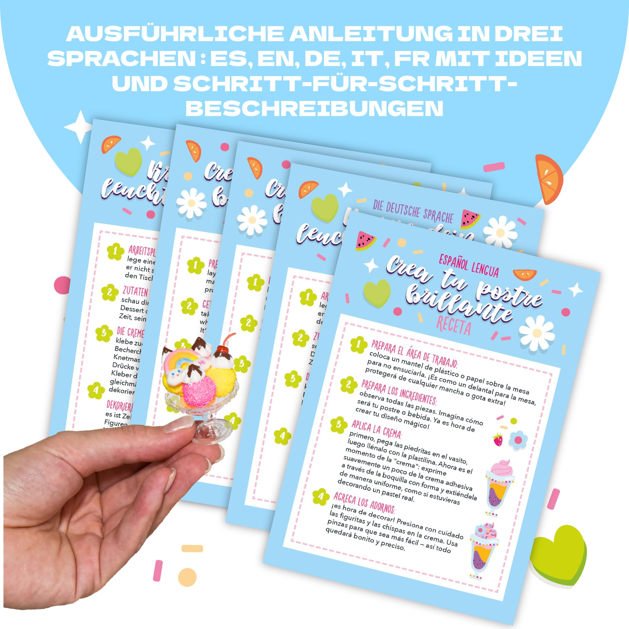 CRAFTY CATS Bastelkoffer Kreativ Set Dessertträume für Katzenliebhaber Kinder ab 6 Jahren DIY Haustier-Basteln, Bastelbox Katzen, kreatives Bastel Set Geschenkidee Familie