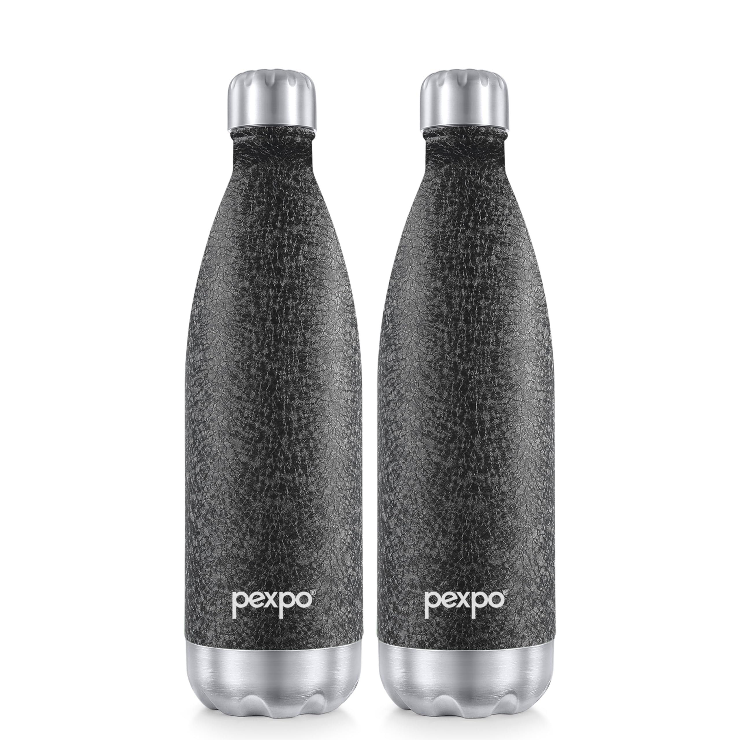 Go24 pexpo Stainless Steel Water Bottle Electro Black 980ml