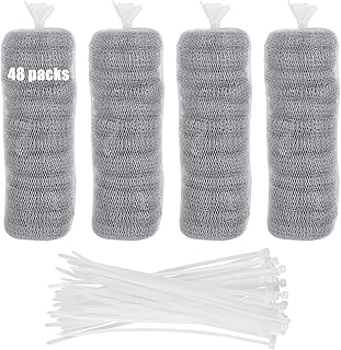 48 PCS Lint Traps Washing Machine Lint Trap Stainless Steel lint Snare Traps Laundry Mesh Washer Hose Filter Washing Machine Lint Snare, Lint Traps Hose Screen Filter Catcher with 48 Nylon Cable Ties