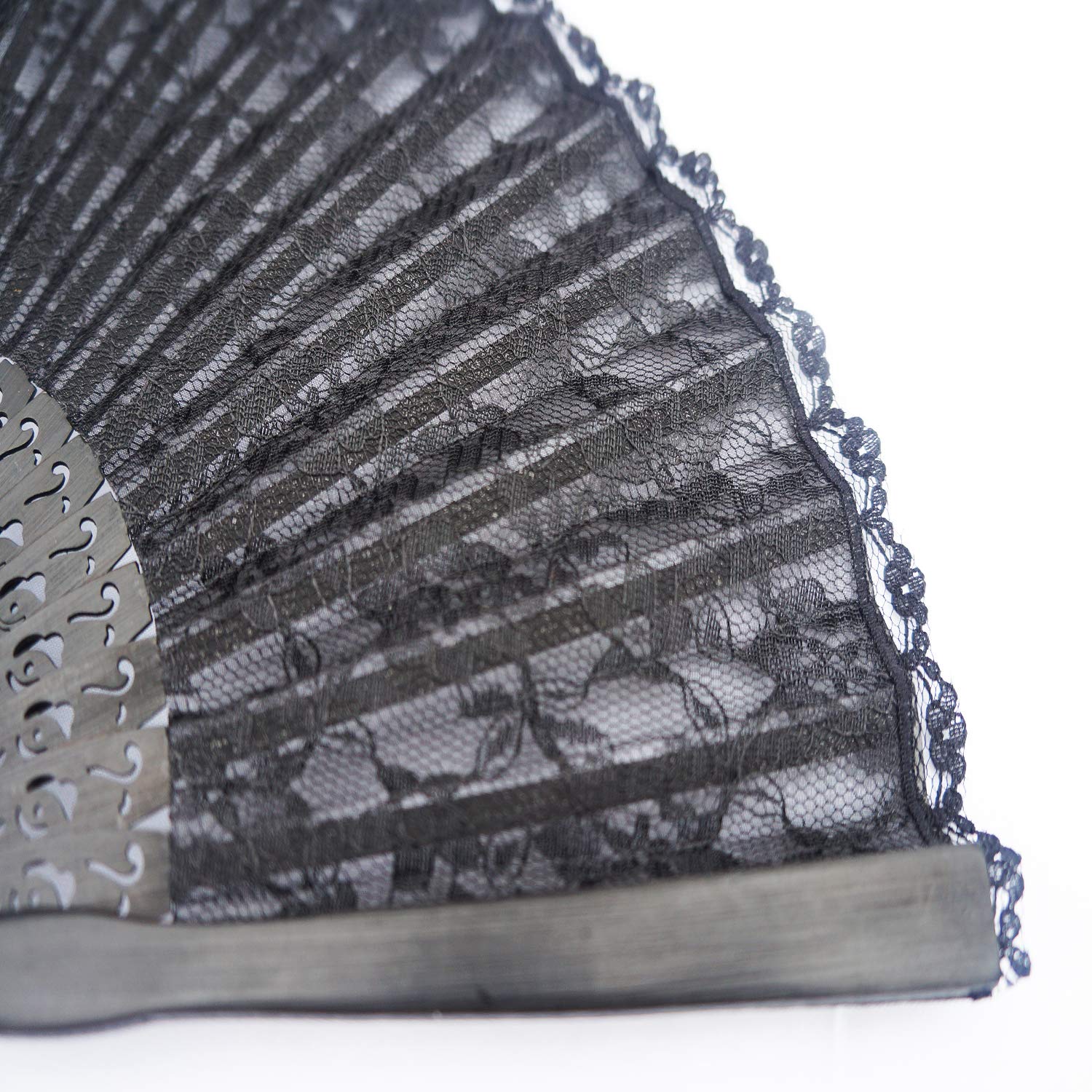 Ventagli Da Donna Vintage Antico Ventaglio Spagnolo Pieghevole In Tessuto Dipinto  Di Rosa Floreale Elegante - Italia Ventaglio In Pizzo Nero, image size:1500x1500