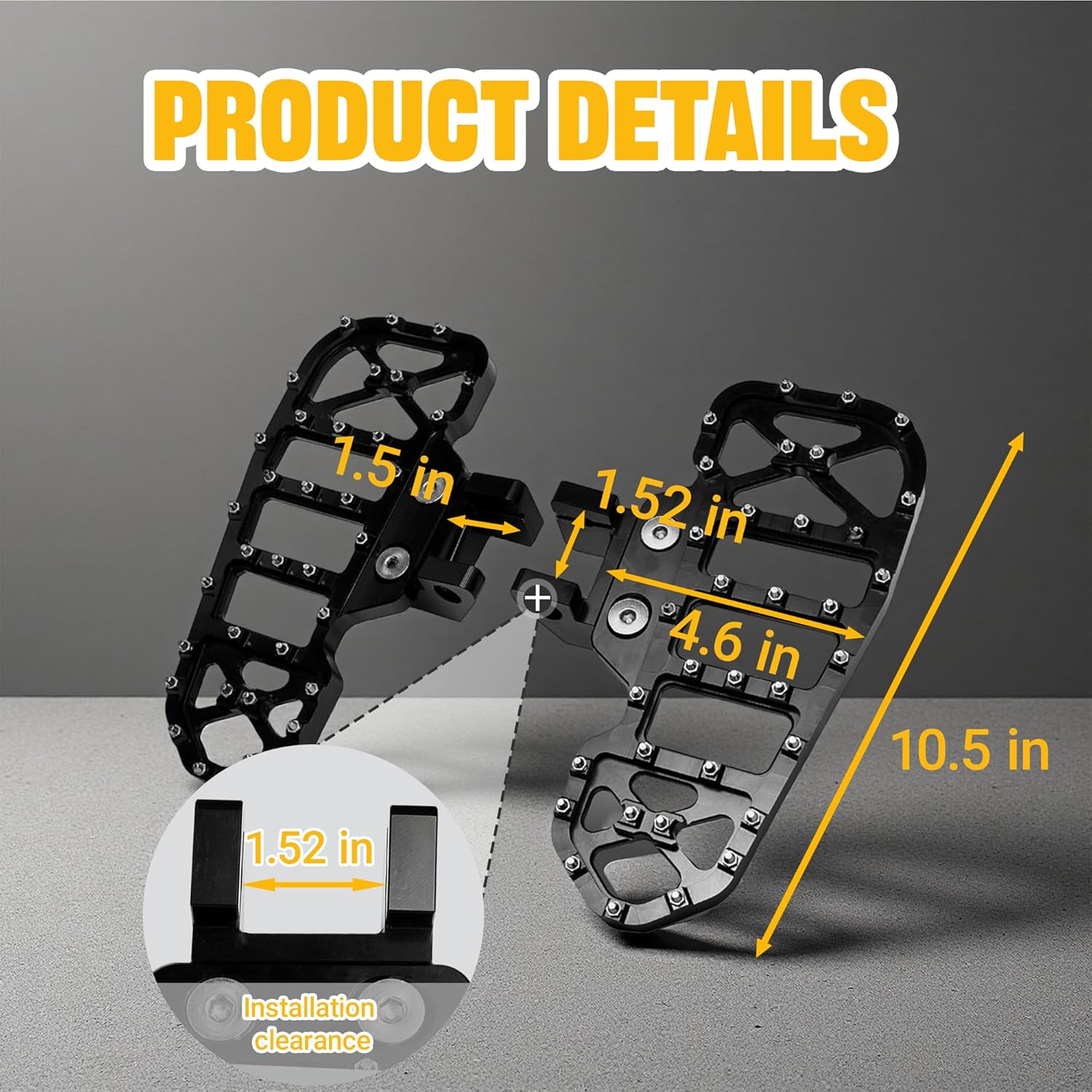 Driver Floorboards | Large Wide Rider Footrest Compatible with Can Am Spyder F3 / F3-S / F3-T (2015-2025) Accessories | Aluminum | Black (Screw Style)