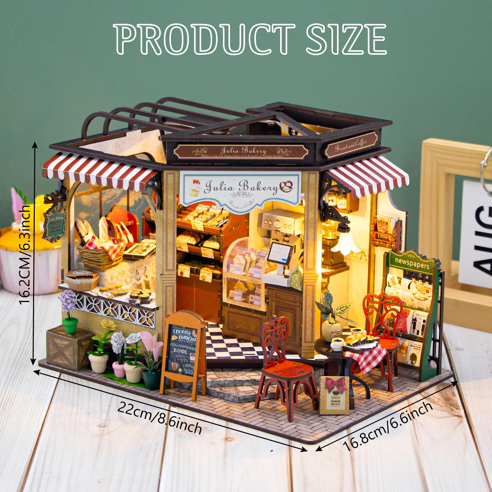 Foyucool Kit de Miniaturas para Adultos, Casa de Muñecas con Muebles, Kit DIY para Adultos, El Regalo Ideal para Navidad o cumpleaños, Sala de Clases — view 38