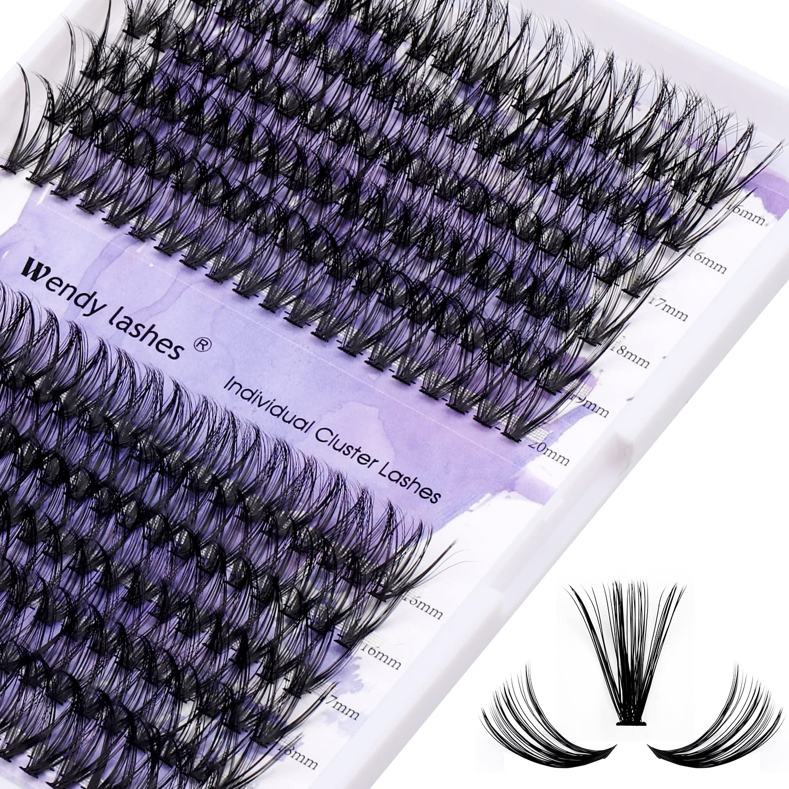 WENDY Pestañas Postizas Individual D Curl 0.07mm Mix 8-16mm Cluster Lashes 3D Effect Extensión de Pestañas Professional DIY(C3-D-816) — view 27