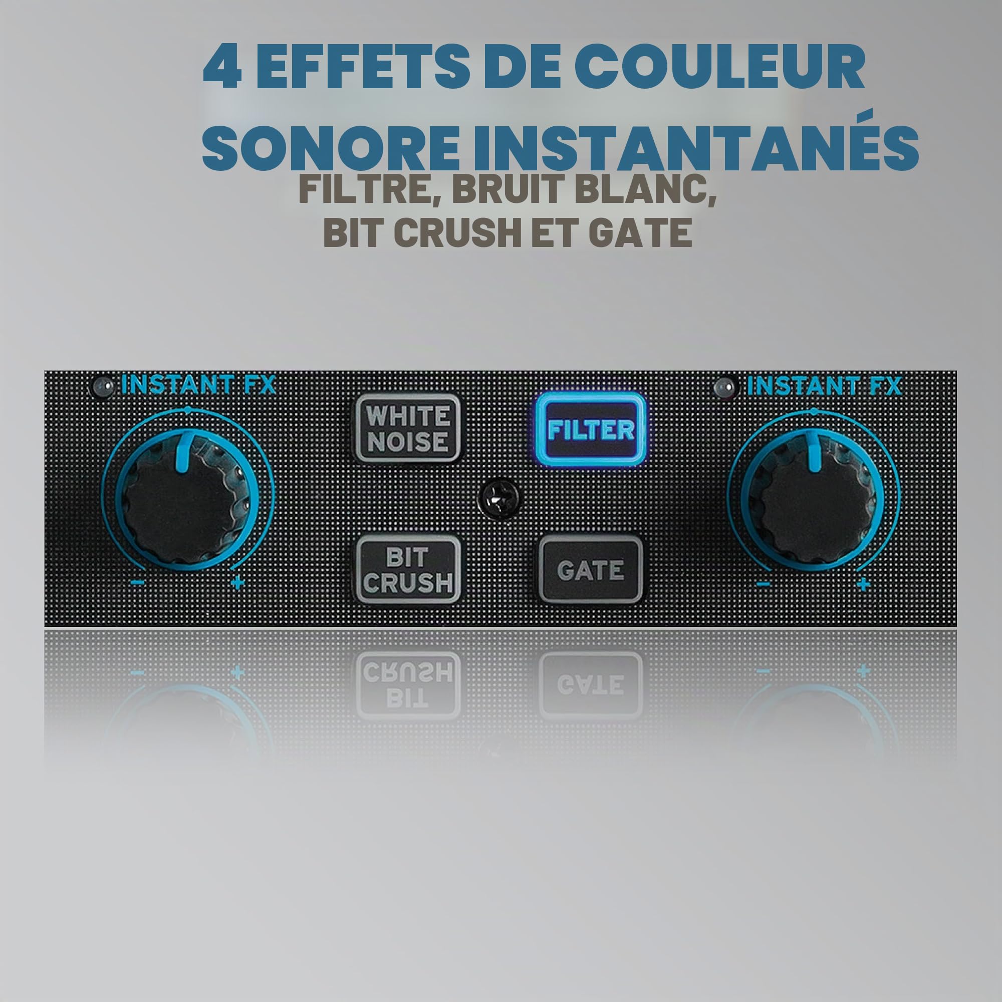 Reloop RMX-22i - Mélangeur d'effets numériques à 2 (+1) canaux, 4 effets de couleur sonore instantanés par canal, entrée audio divisée iPad/tablette/smartphone, noir