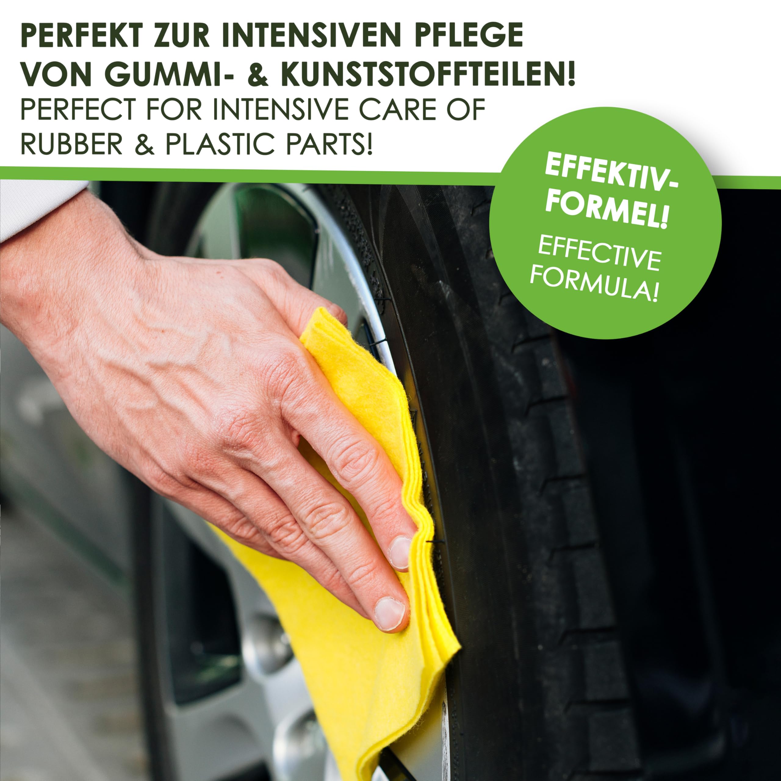 4 x 5L Reifenglanz - Auto Kunststoffpflege & Gummipflege für Außen - Schwarz - Reifenpflege für Reifenglanz - Autoreifen Pflege und Reifen Reiniger - Reifenschwarz Auto