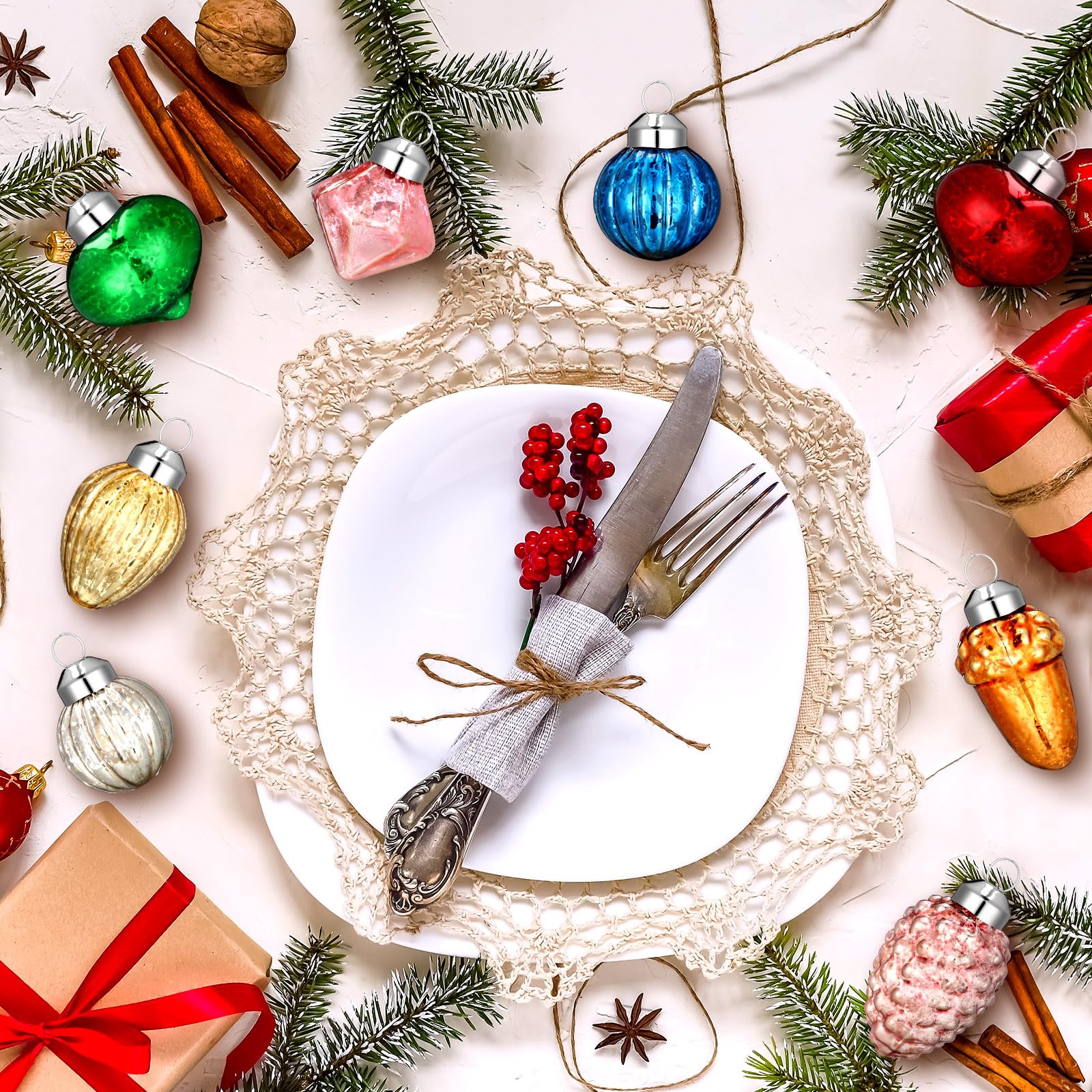 Amazon.com: Capoda 32 Pcs Vintage Christmas Ornaments 1.2 Inch