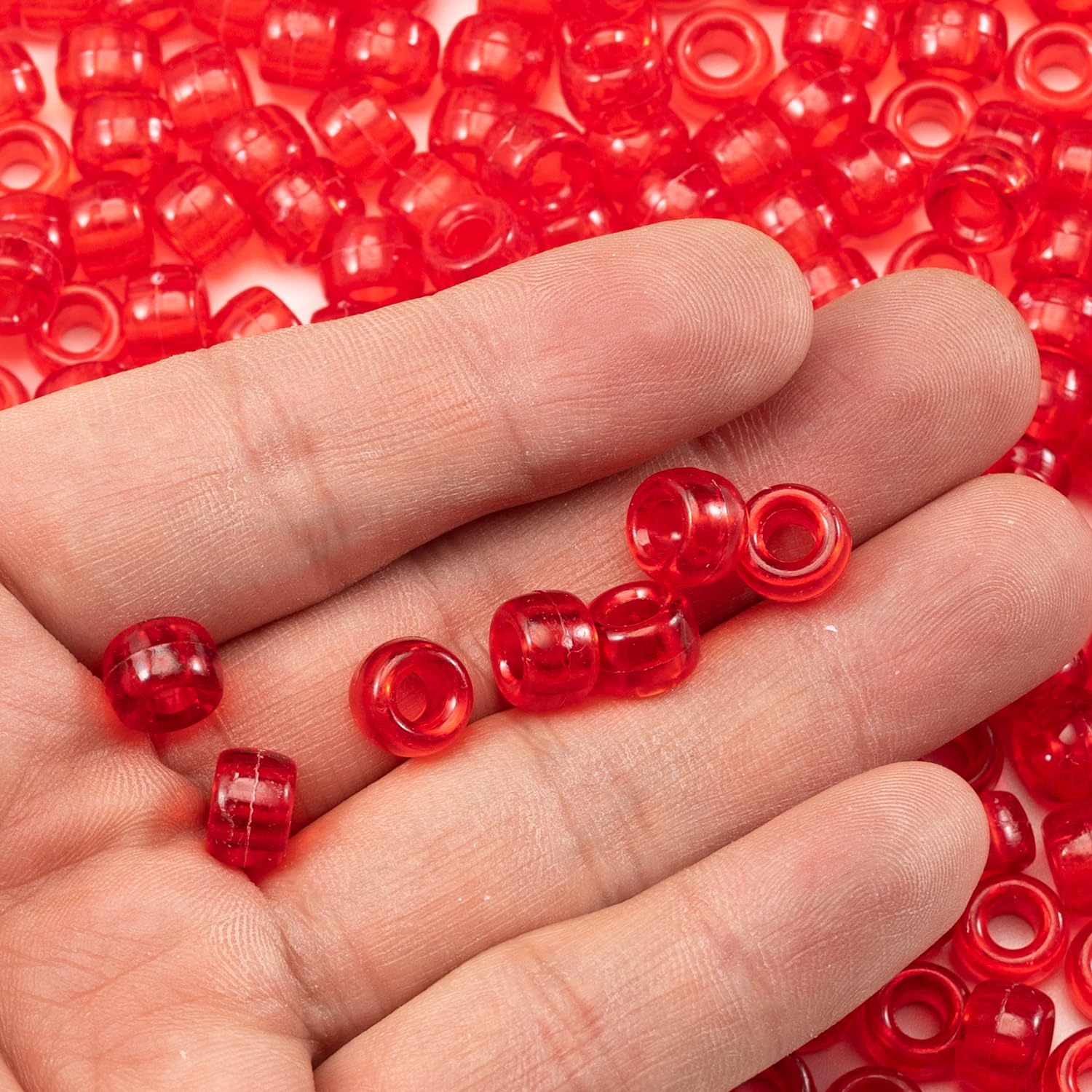 Gxueshan 1000 Pcs Acrylic DIY Pony Beads 6x9mm Bulk for Friendship Bracelet Necklace Jewelry Making Earring Hair Braiding Kandi Beads Kit - Image 4