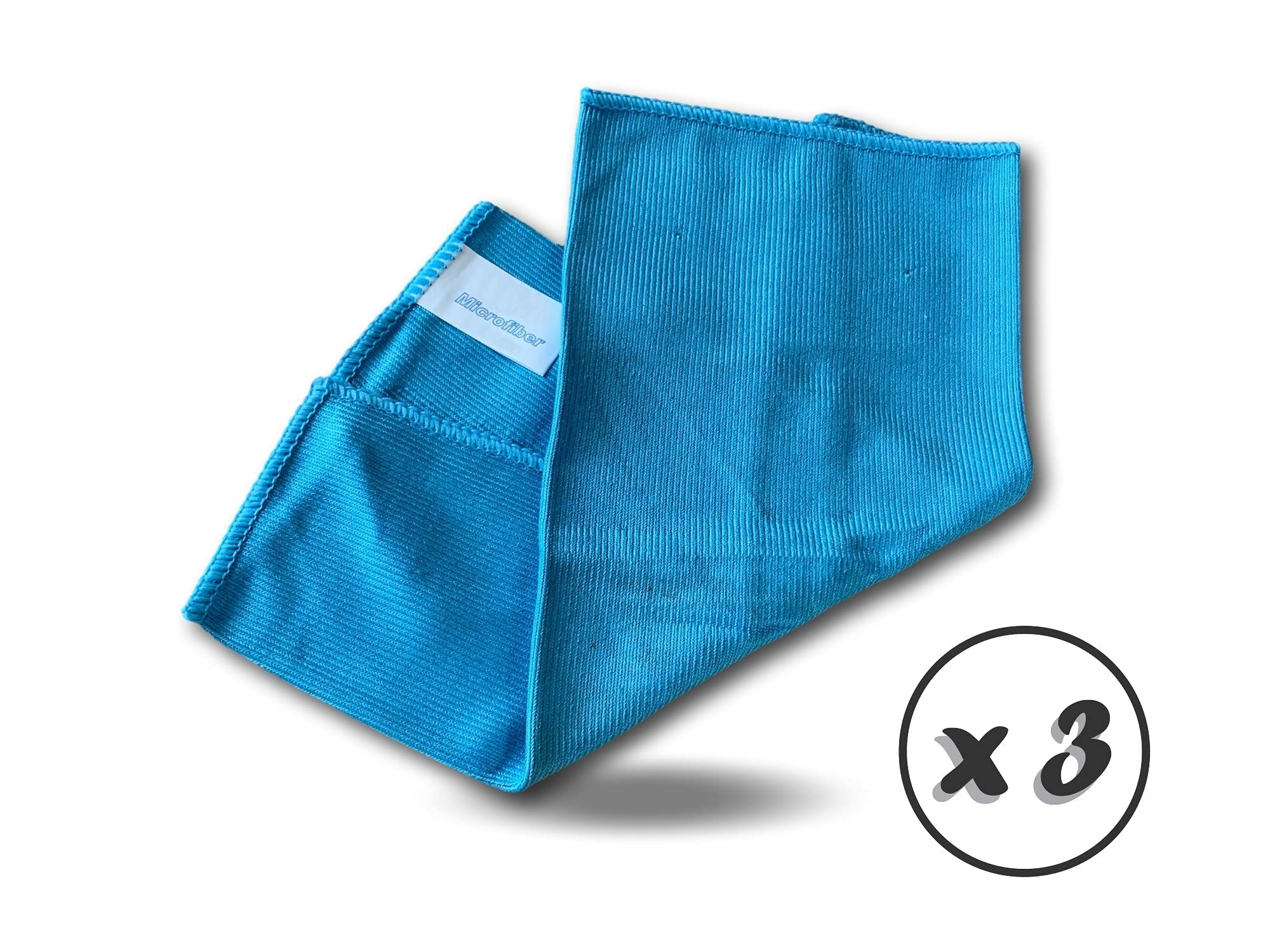 KIBROS Lot 3 lavettes Microfibre Surface vitrée 32×32 cm sans Traces