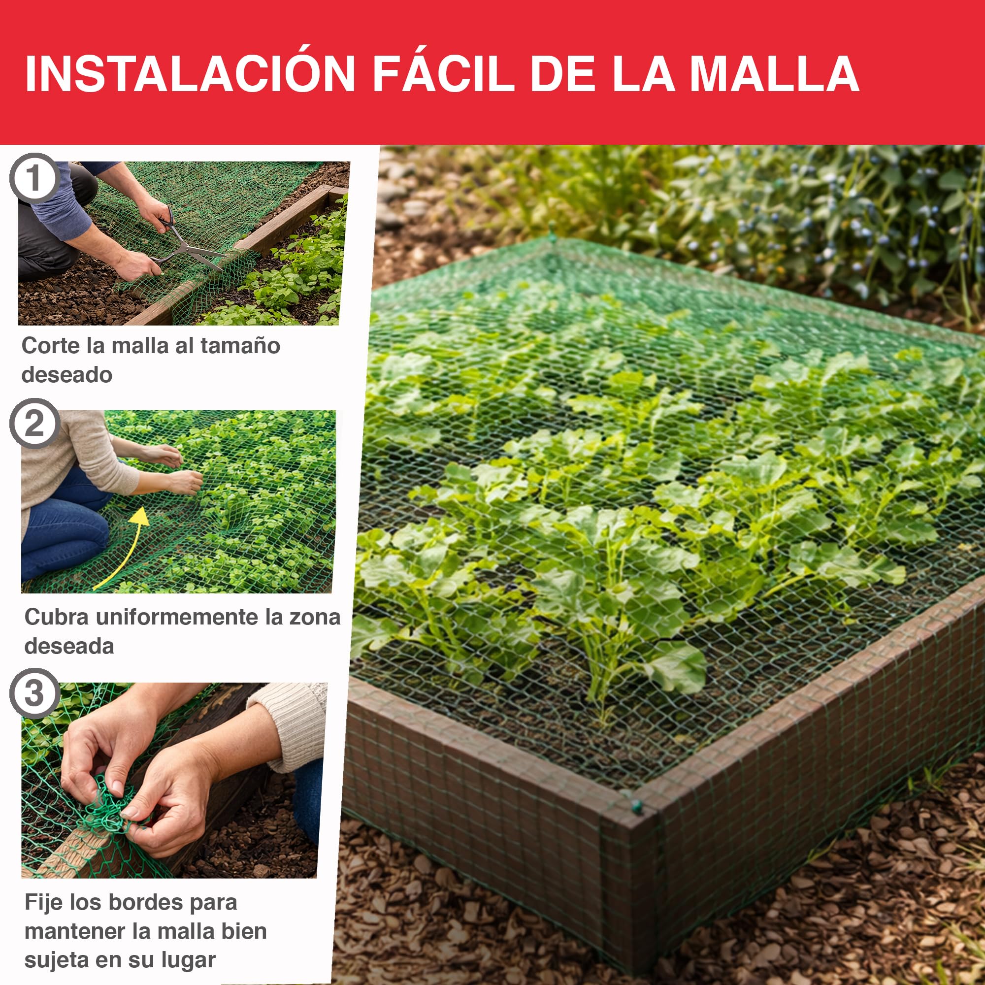 SWISSINNO Malla Antipajaros 4x10m - Red Protección para Campos, Cultivos - Malla para Aves, Protege Plantas, Frutas, Flores, Estanques - Verde
