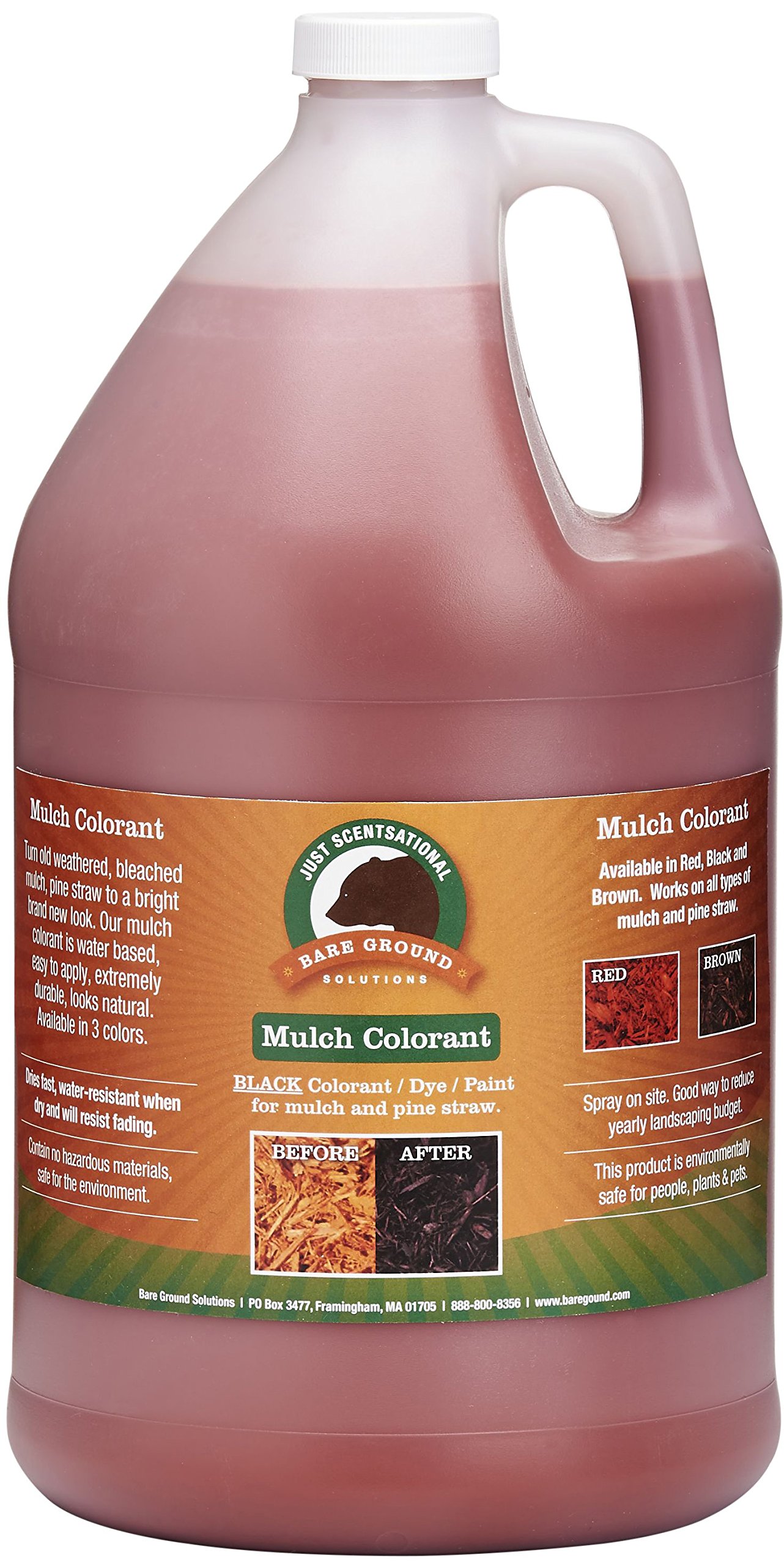 Just Scentsational Bare Ground Solutions MC-128R Bark Mulch Colorant, 128 oz, Red