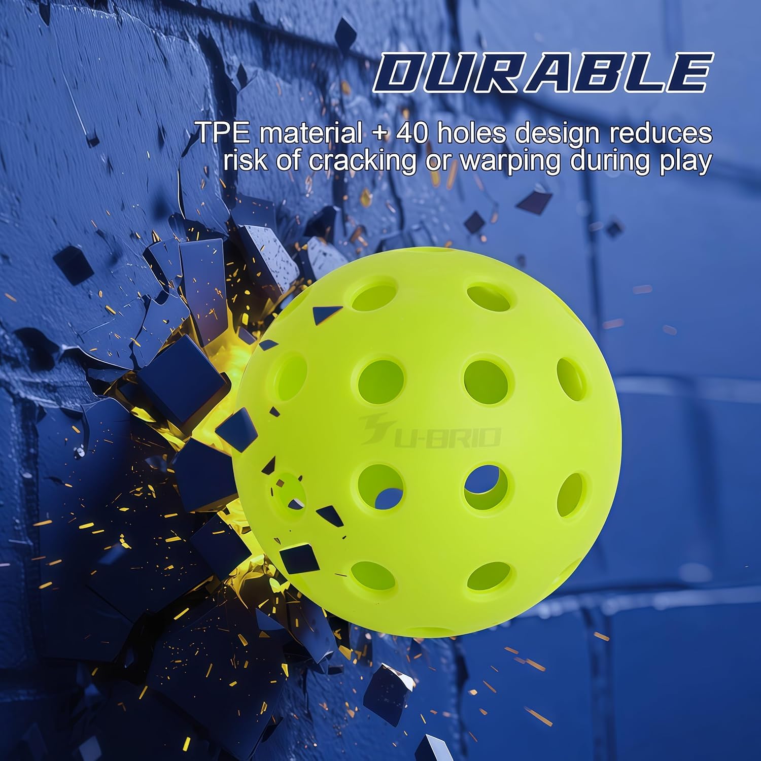 Pro-Grade 40-Hole Outdoor Pickleball Balls 3/4/12 Pack- Pro-Player Tested with Wind-Resistant Design, High-Visibility & 300+ Hit Suitable for Players of All Skill Levels - Image 4