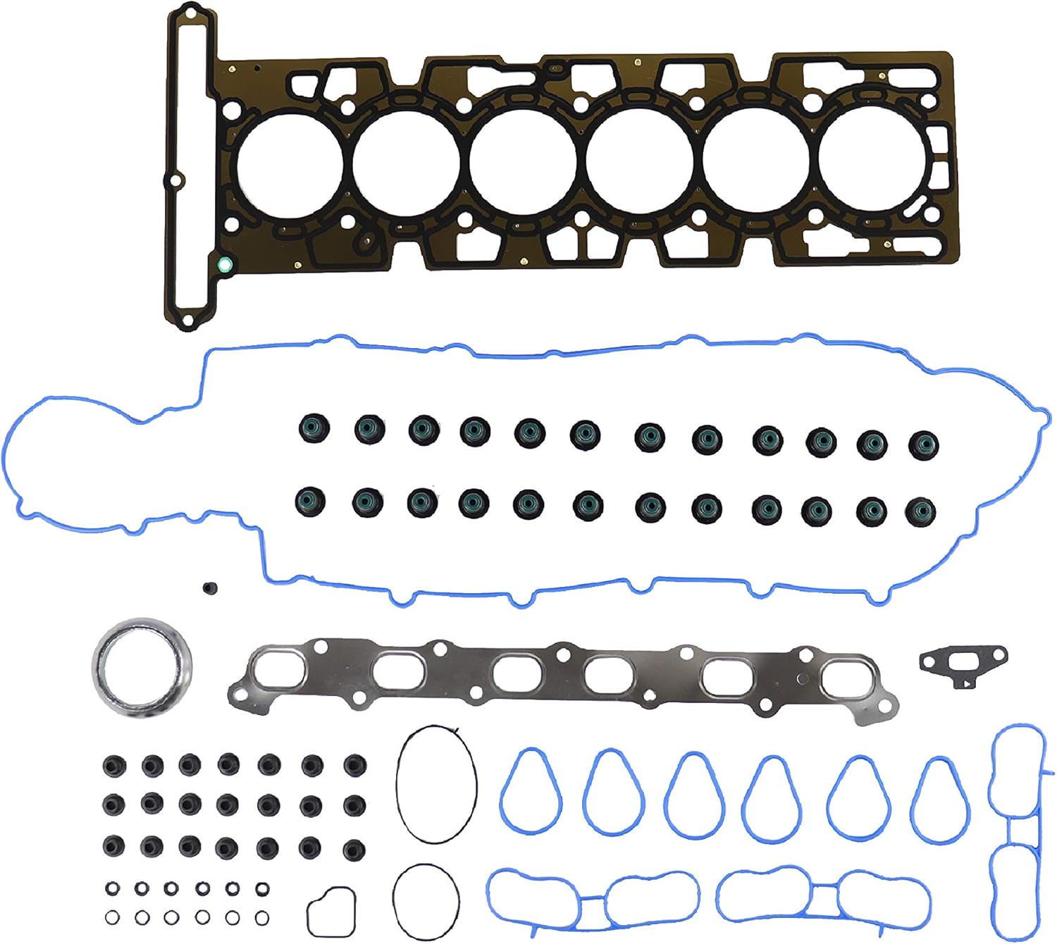 DNJ HGS3191 Head Gasket Set for 2002-2004 Buick, Chevrolet, GMC, Isuzu, Oldsmobile Ascender, Bravada, Envoy 4.2L L6 24V DOHC 256cid