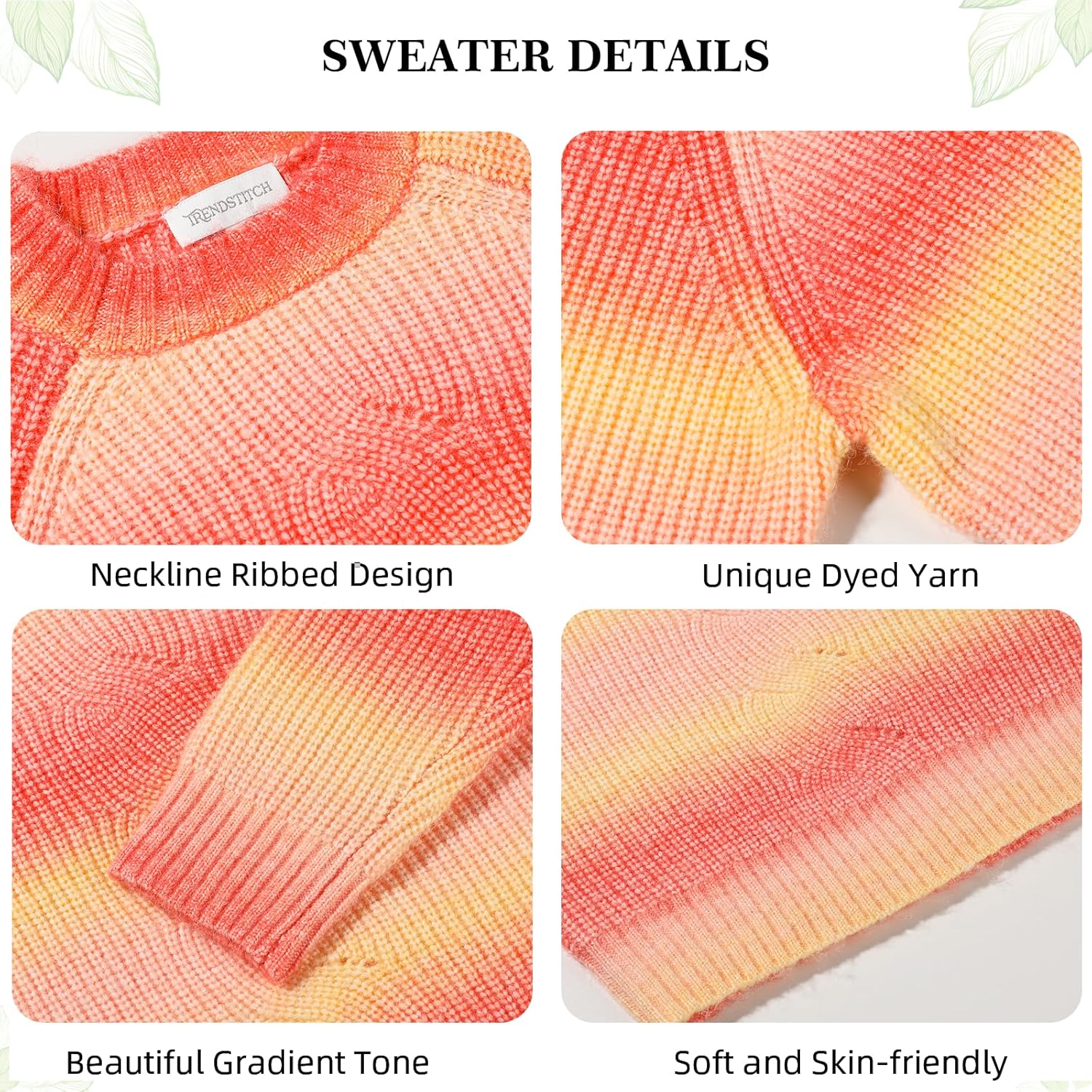 Girls Striped Sweaters Gradient Long Sleeve Cable Knit Sweater Chunky Pullover Jumper Fall Winter - Image 3