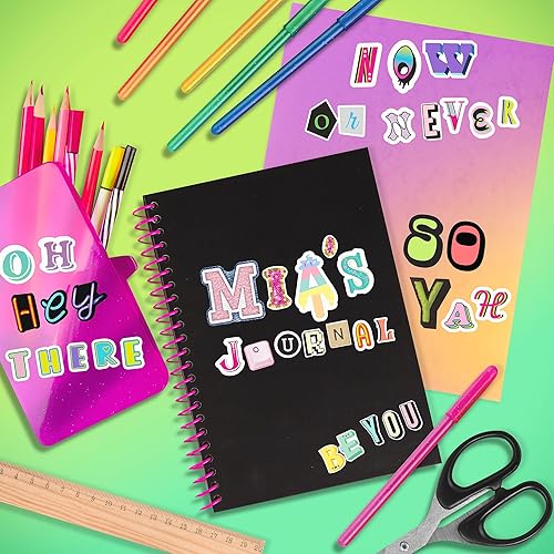 Miniatura 5 de Fashion Angels Más de 2,000 cuadernos de calcomanías del alfabeto, incluye divertidas y coloridas calcomanías de letras para manualidades, ideal