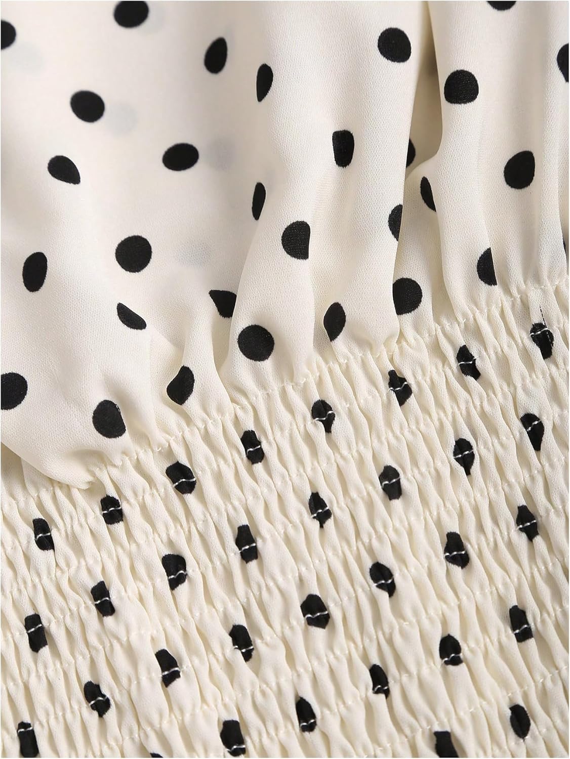 GORGLITTER Women's Polka Dots Boat Neck Tank Top Ruffle Tie Shoulder Smocked Going Out Y2k Vest Tops - Image 5