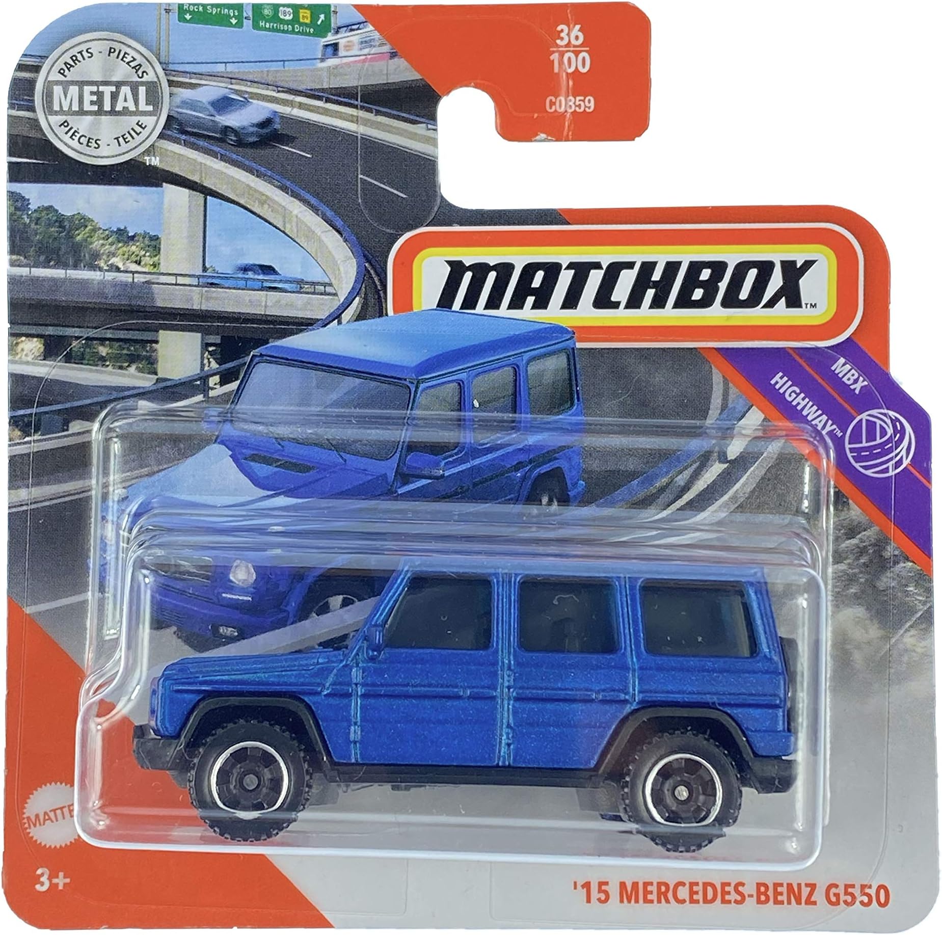 36/100 '15 Mercedes-Benz G550 Blue (Short Card) MBX Highway