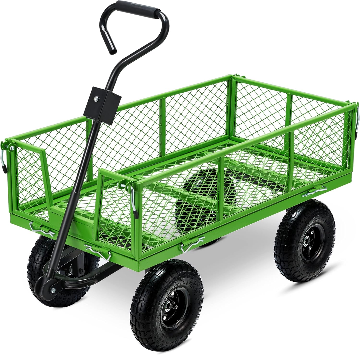 Eusuncaly Steel Garden Cart with Removable Sides, 880LBS