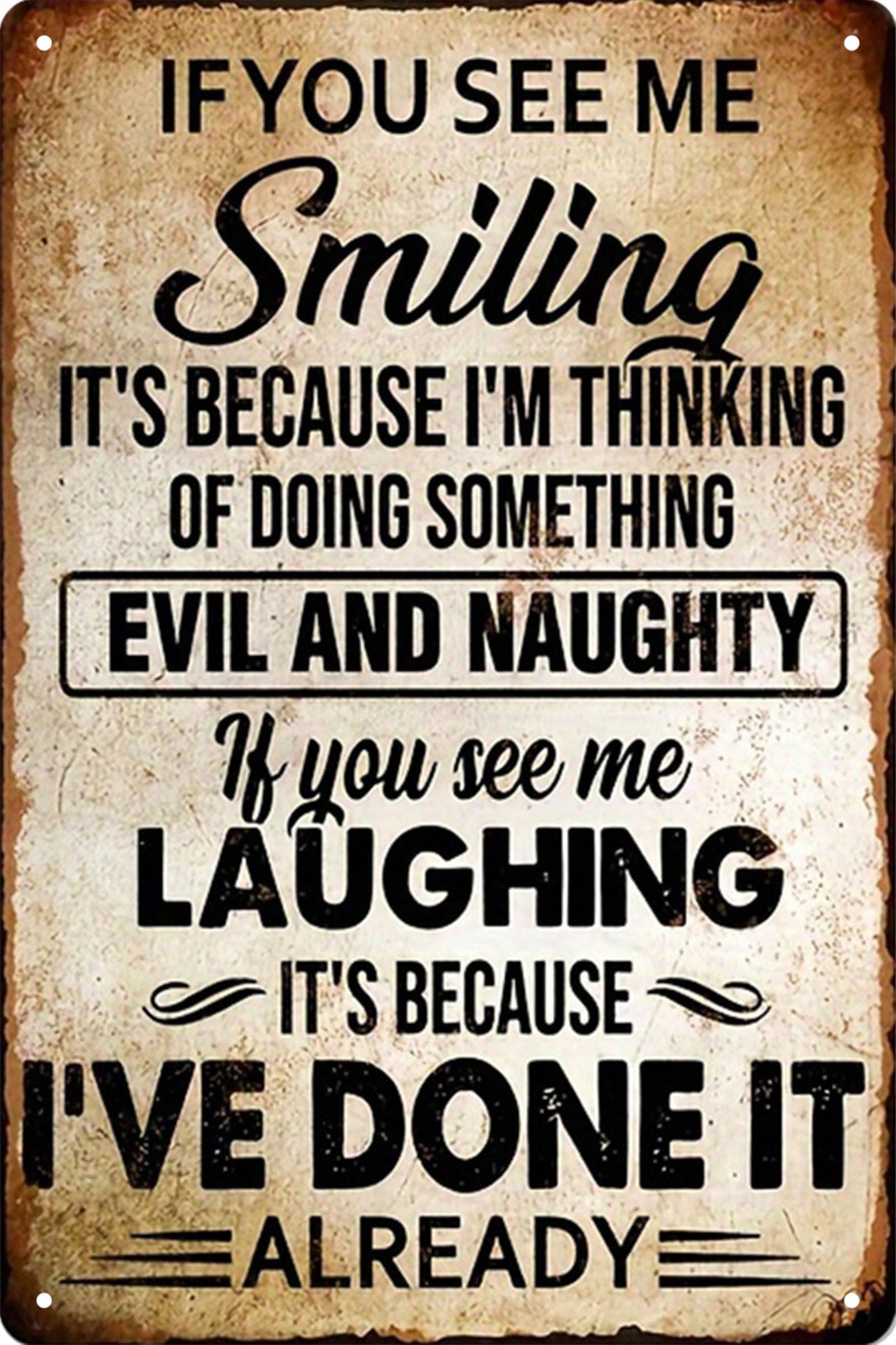 Vintage Room Metal Sign,Retro Funny Home Tin Sign,Wall Aesthetics and Decor for Kitchen Bar Pub Club Cafe Living Room Restaurant Shop Office 8x12 Inches (laughing)