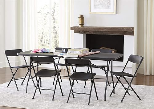 Miniatura 4 de Mesa moldeada plegable a la mitad de Cosco Plástico Negro