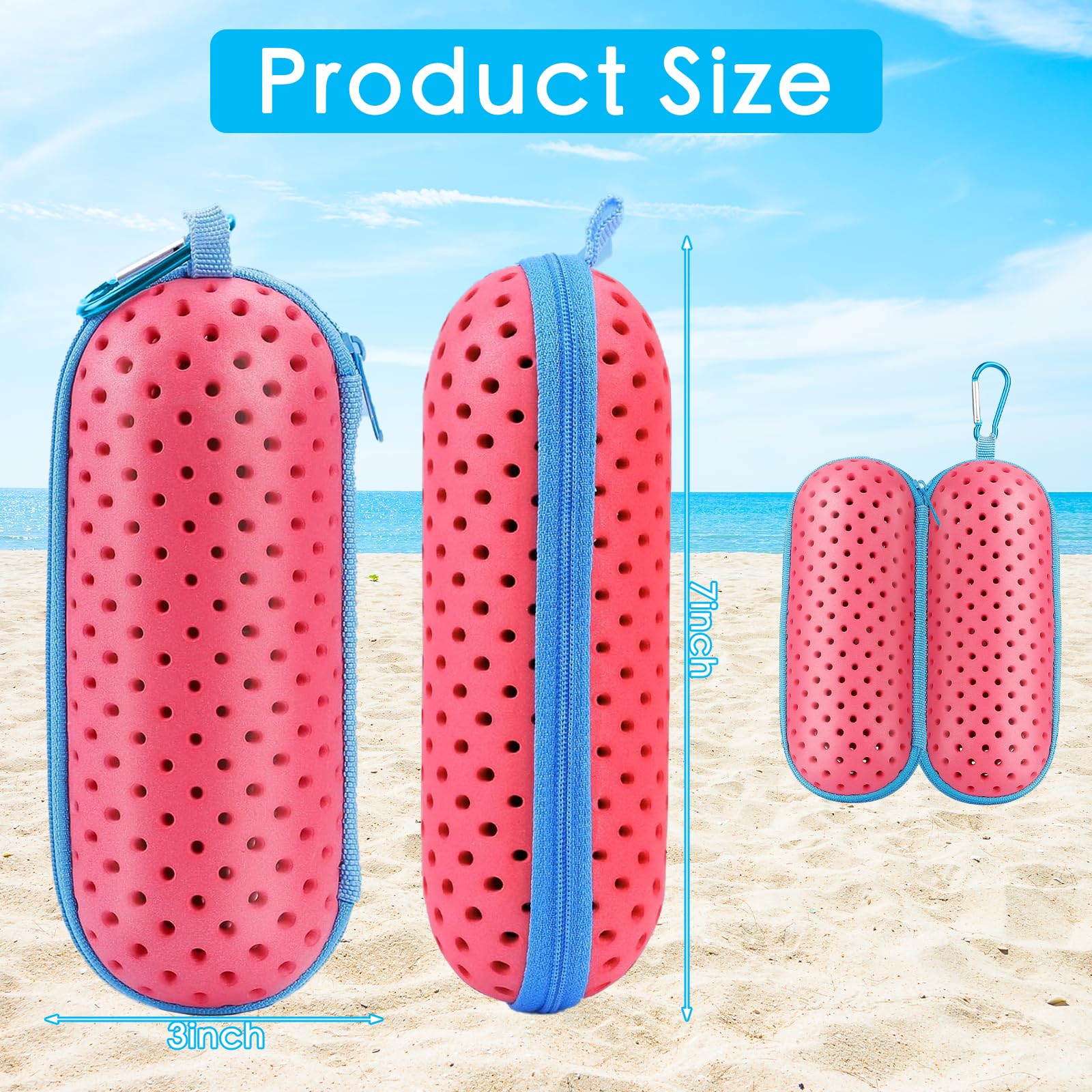 2 PCS Estuche para Gafas de Natación,Estuche de Transporte de EVA,Caja de Protección portátil para Gafas de Natación,Funda para Gafas de natación con hebillas de montañismo, Unisex