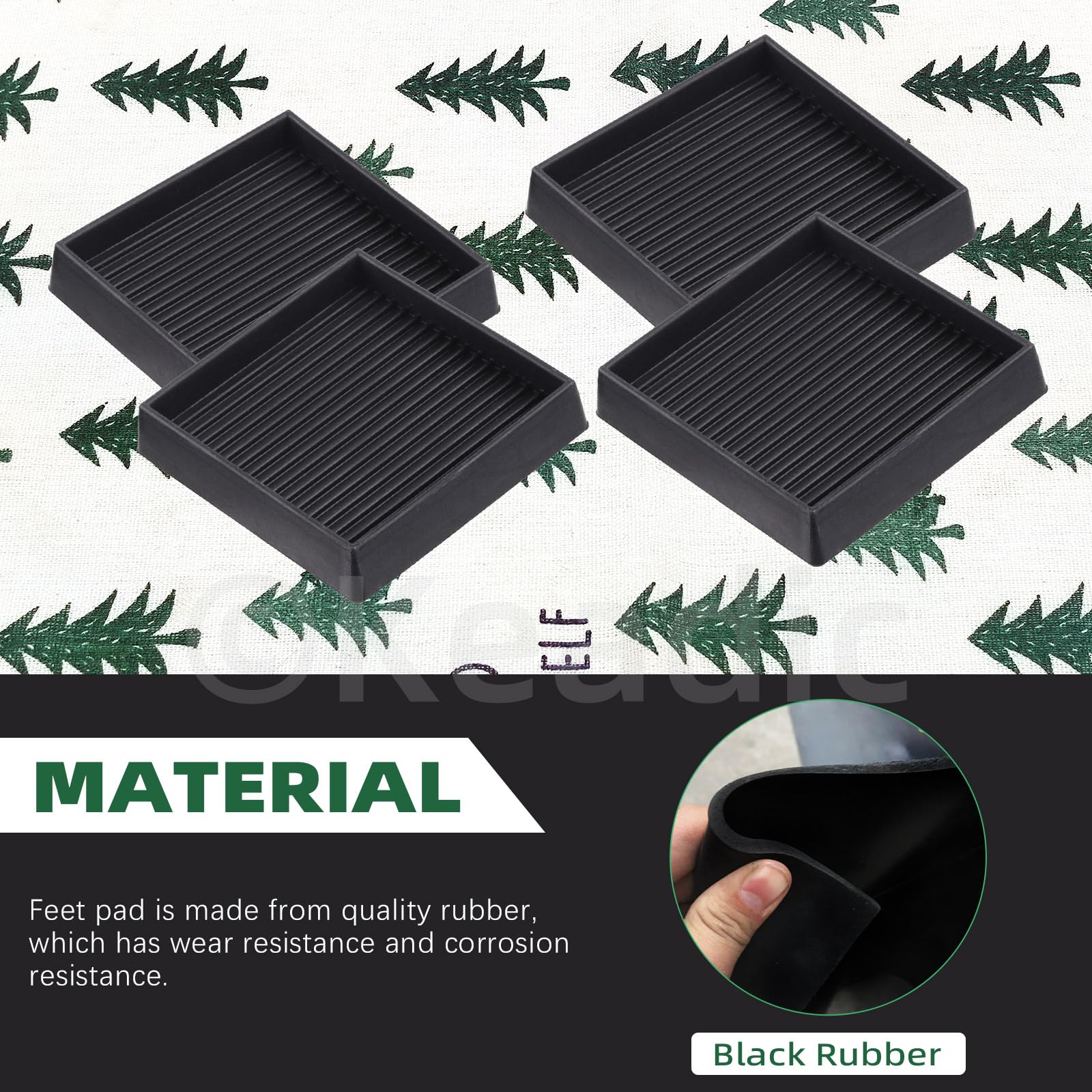 Keadic Non-Slip Rubber Caster Cups Assortment Set - Image 3