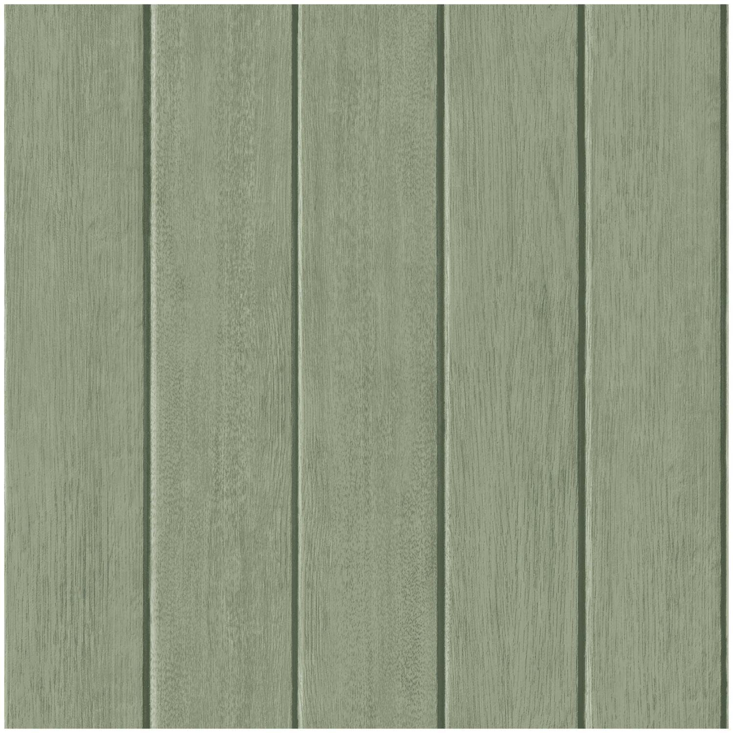 YöL Painted Wood Panel Green Wallpaper - Contemporary Versatile Sophisticated Plank - 10.05m x 53cm Roll - Washable Peelable Paste The Paper - Bedroom Living Room Feature Statement Wall