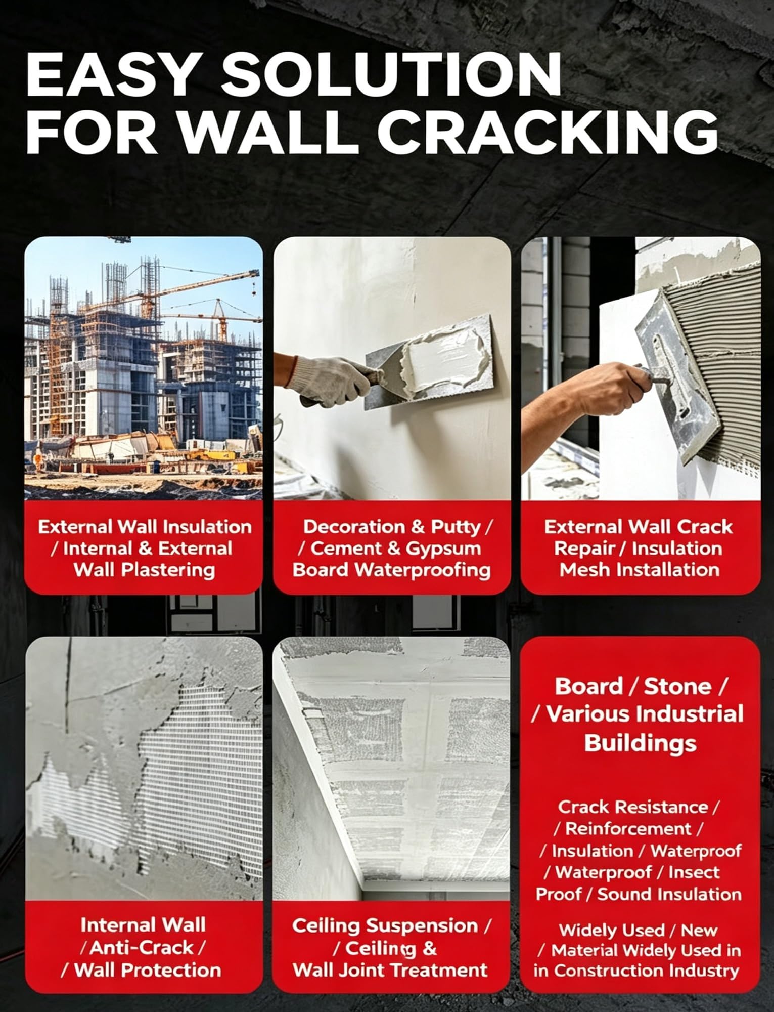 Rete in Fibra di Vetro Resistente agli Alcali per Intonaco e Facciate | Rotolo di Rinforzo Senza Adesivo per Stucco, Piastrelle, Gesso e Crepe, resistente alle crepe(100 meters,100g/m²Hole0.55cm)