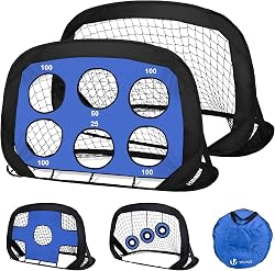 VOUNOT® Set of 2 Pop up Goals for Kids, 4-in-1 Football N…