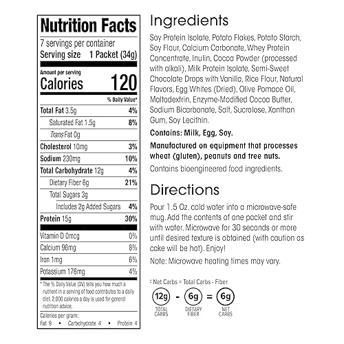 Miniatura 9 de WonderSlim Taza de proteína para pasteles, arándanos - 0.03 onzas de proteína, 0.03 onzas de fibra, 0.03 onzas de azúcar (7 unidades)
