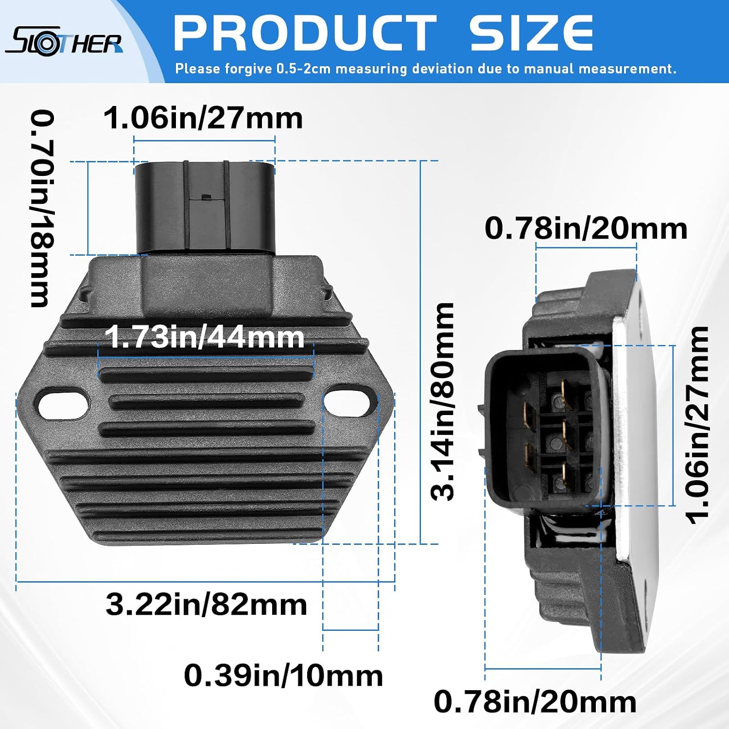 Voltage Regulator Rectifier Fit for Honda Rancher 350 TRX350 2000-2006 Foreman 400 1995-2003 Foreman 450 1998-2004 TRX450R 2004-2009 TRX450ER 2006-2014 Replace 31600-HM7-003 31600-HN5-671