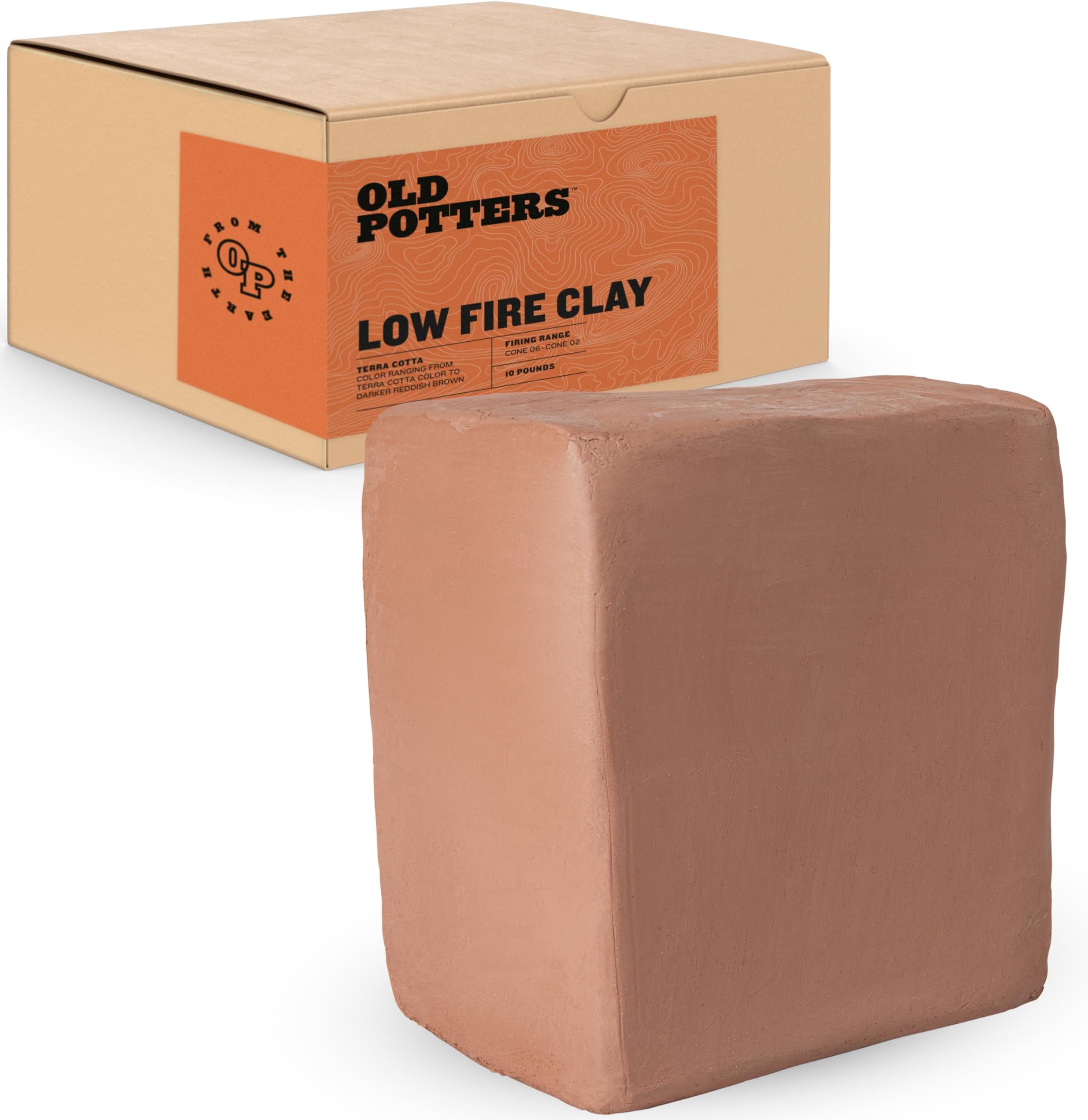Low Fire Pottery Clay (Cones 06-2) Art Modeling Clay, Ideal for Wheel Throwing and Hand Building, Pottery Clay for Sculpting, Beginners, and Advanced, 10 lbs Terra Cotta