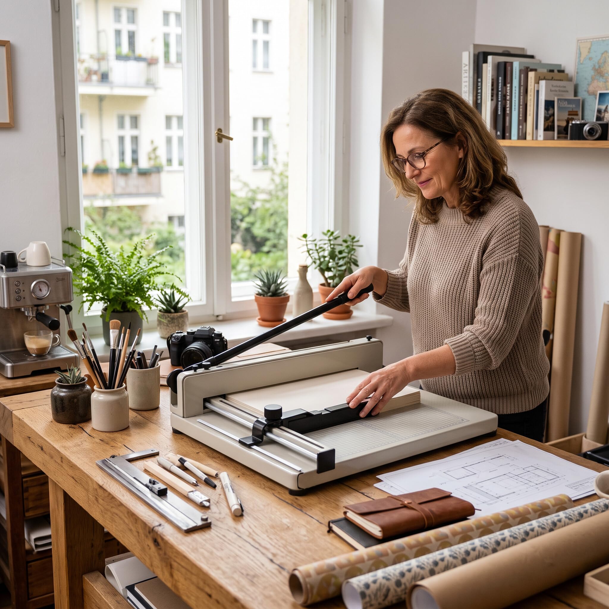 A3 Papierschneider, Stapelschneider Hebelschneide Präzisions-Schneidemaschine Schneiden Craft für Büro Schule und Zuhause Schwerlast manuell bedienbarer Desktop Papierschneider