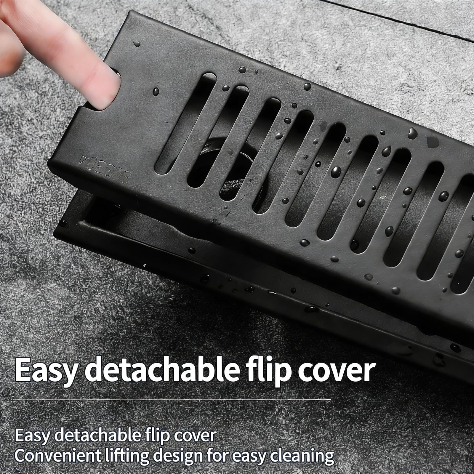 Filtro rectangular antiolores para recoger el pelo, rejillas de desagüe de suelo, ducha de acero inoxidable para flujos de agua eficientes, colador de ducha de baño