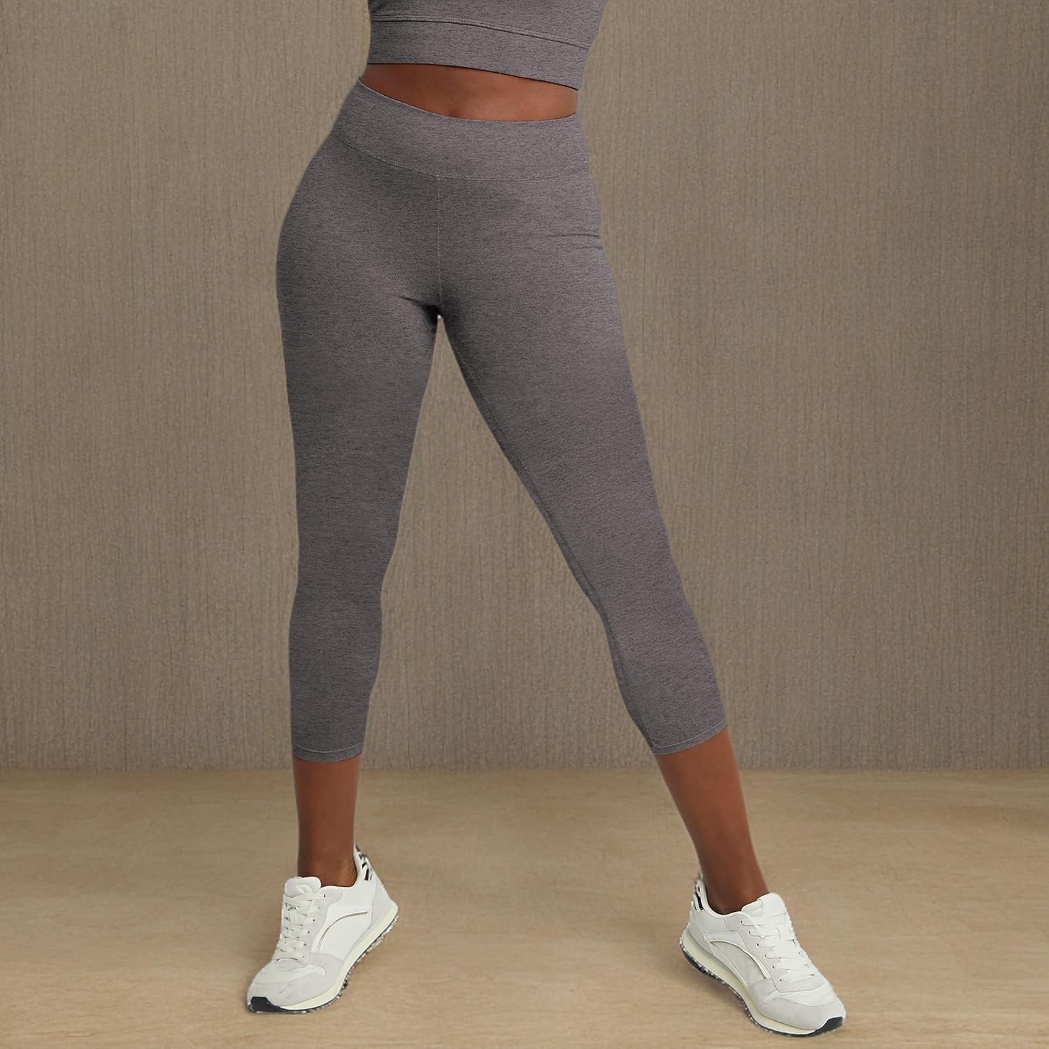 Hanes Women's Capri Leggings, High Waist Sports Leggings, 22" Stretch Cotton-Spandex - Image 3