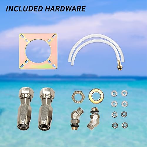 Miniatura 6 de ZA0300 Sistema de dirección hidráulica de barco para fuera de borda hasta 150HP con carril de dirección del timón, cilindro, kits de tubo