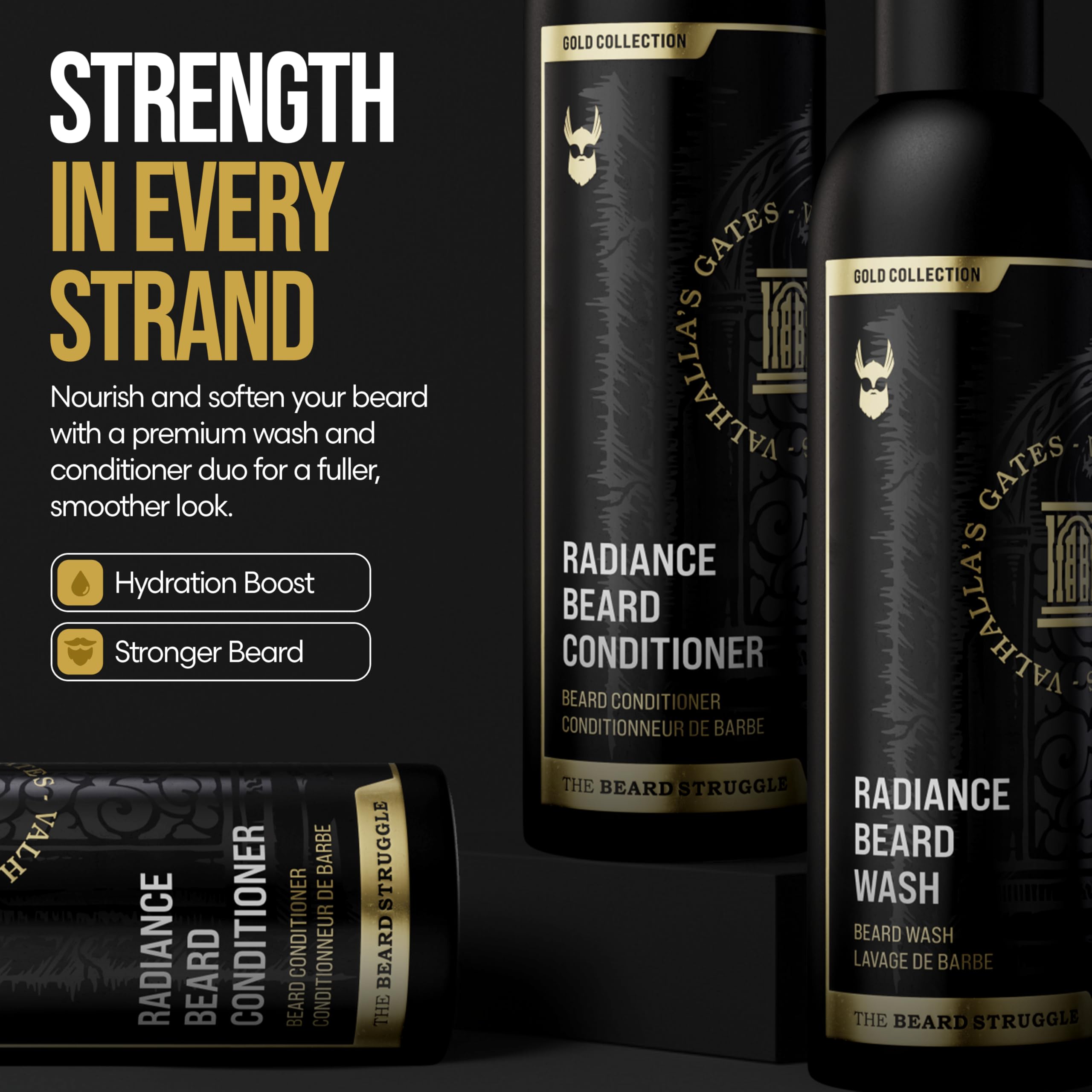 The Beard Struggle Bartshampoo & Conditioner Set – Bartpflege & Bartreinigung für Männer – Feuchtigkeit & weicher Bart, 2er Pack