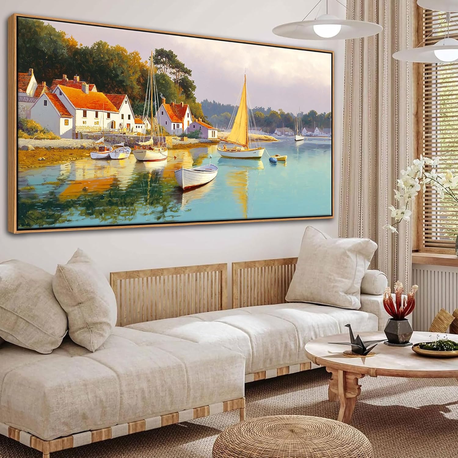 Abstract Wall Art - Modern Colorful Framed Canvas Wall Art for Living Room,Office - Large Decorative Artwork for Bedroom, Aesthetic Room Decor, Oil Painting