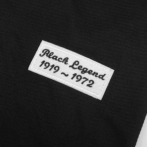 Miniatura 8 de Dabuliu Camiseta de béisbol retro Black Legend 42 para hombre, parches bordados, camisetas hipster hip hop cosidas