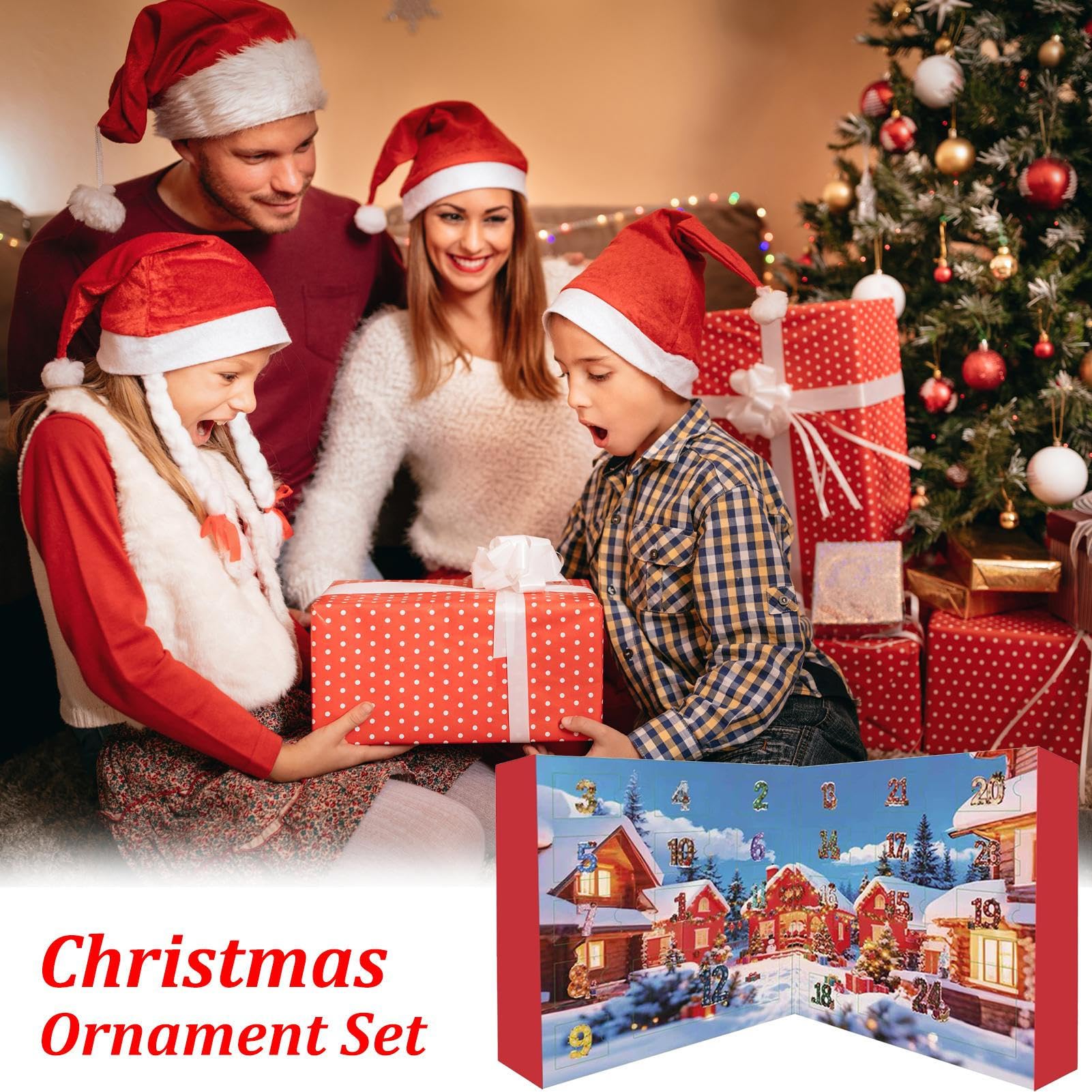Calendario De Adviento Para Decoración Del Árbol De Navidad 24 Días de | De Peluche Para Decoración para Casa Familia Interior Pared Repisa de Chimenea Salón