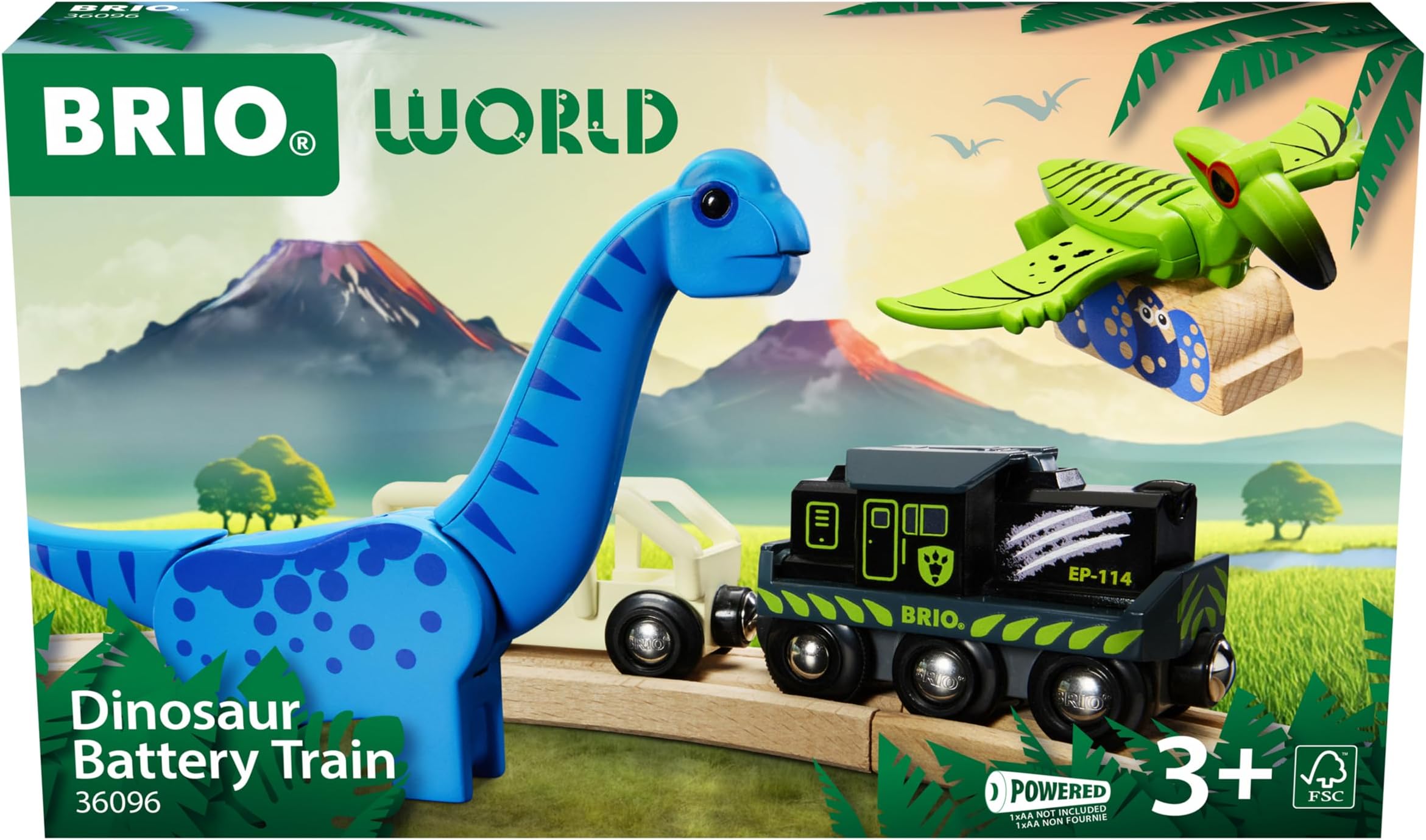 World – 36096 Dinosaur Battery Train | Toy Train for Kids Aged 3 Years Up
