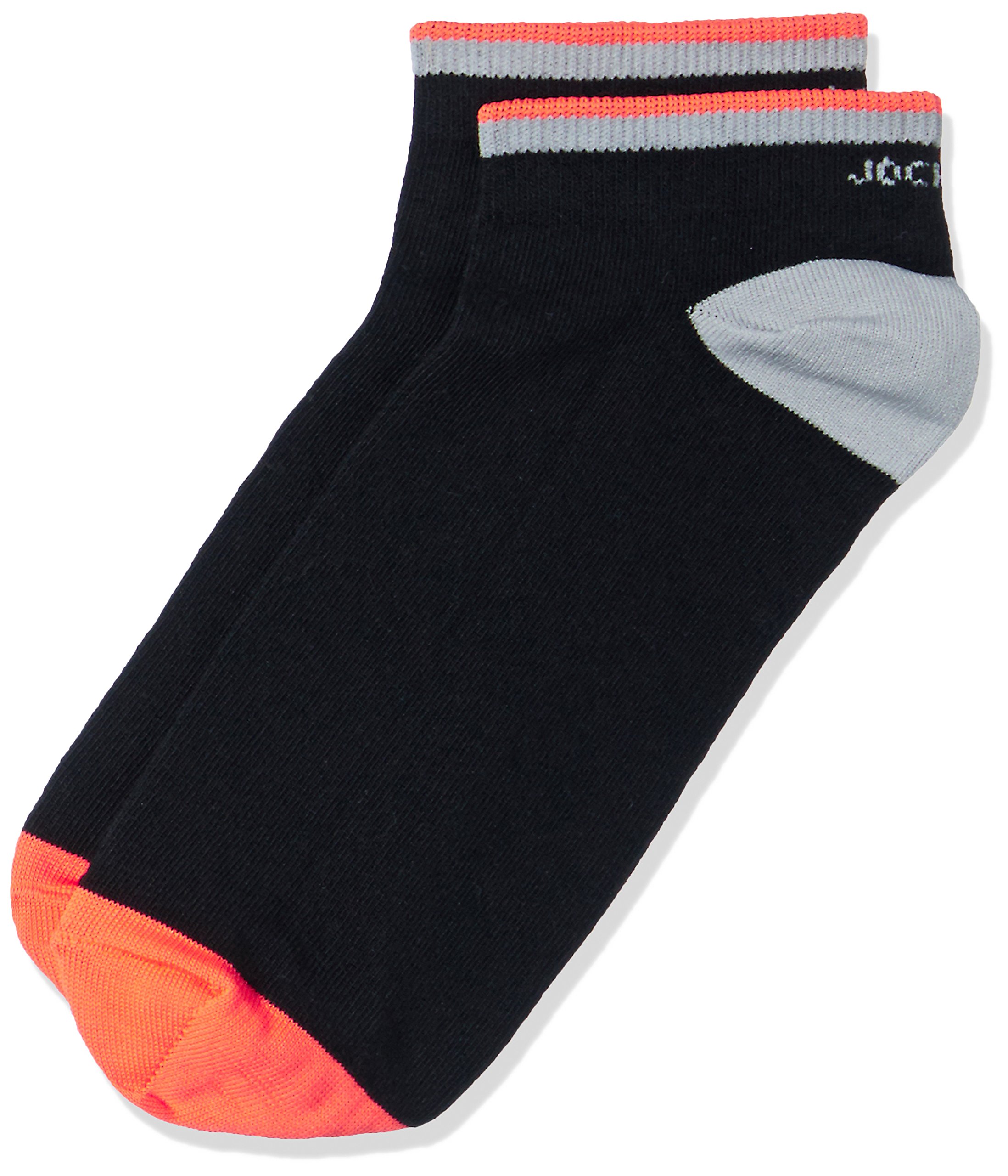 Casual Low Show Elastane Socks for Men 7052_Black & Neon Orange_FREE SIZE-image-43