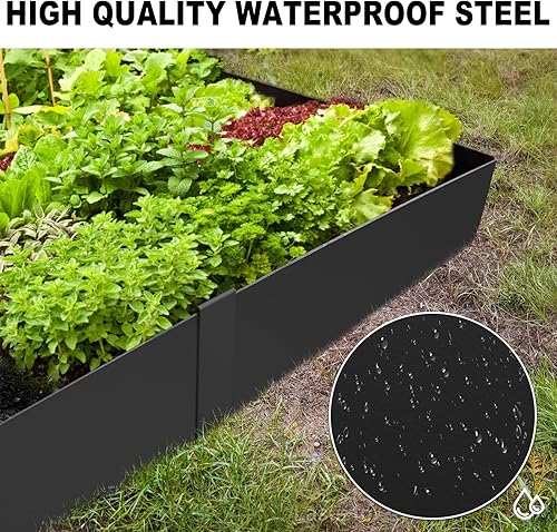 Miniatura 5 de Tiras de acero para bordes de paisaje de 40 pulgadas, bordes de acero de 4 pulgadas de profundidad, paquete de 6 martillos en bordes de paisaje,