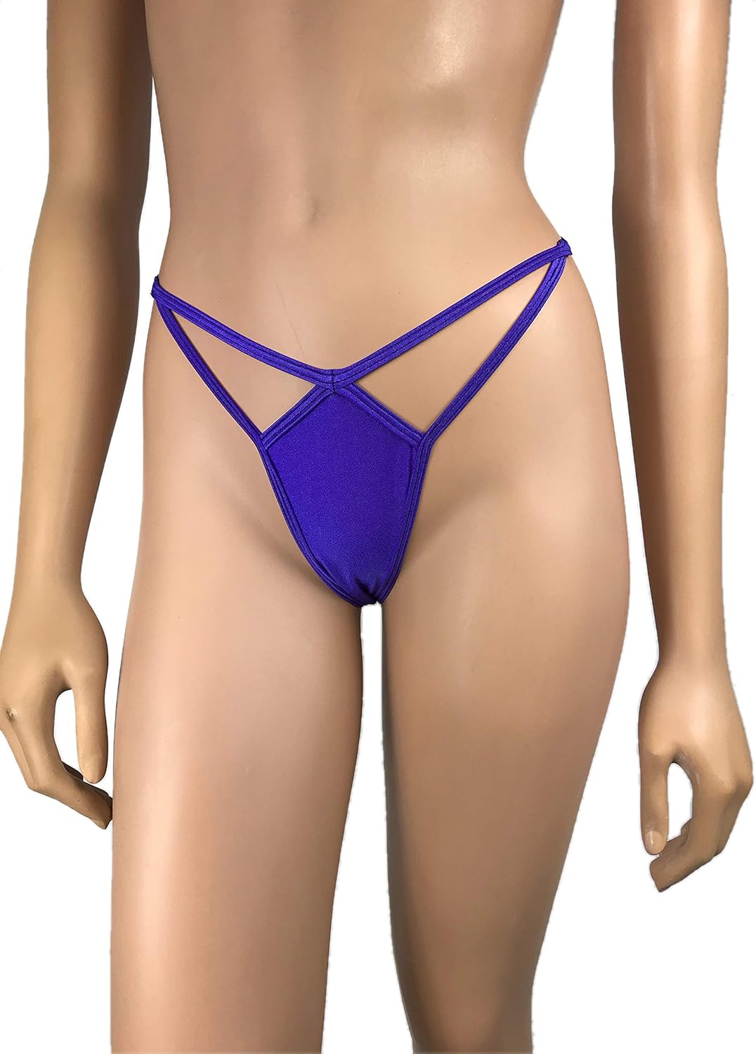 G String Bikini Thong Purple Extreme Micro Bikini Bottom Y String Back Handmade Swimwear Exotic Pole Dancewear - Image 3