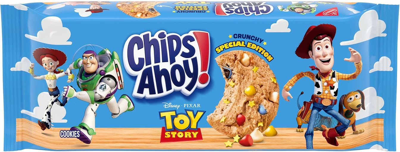 Chips Ahoy! with Disney and Pixar's Toy Story Crunchy Candy Blasts Fudgy Chocolate Chip Cookies, Special Edition, 9.5 oz | Crunchy, Fudgy Chocolate Chip Cookies, Special Edition, Certified Kosher