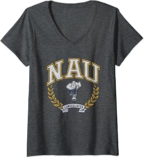 Womens Northern Arizona Lumberjacks Victory Vintage Dark Heather V-Neck T-Shirt
