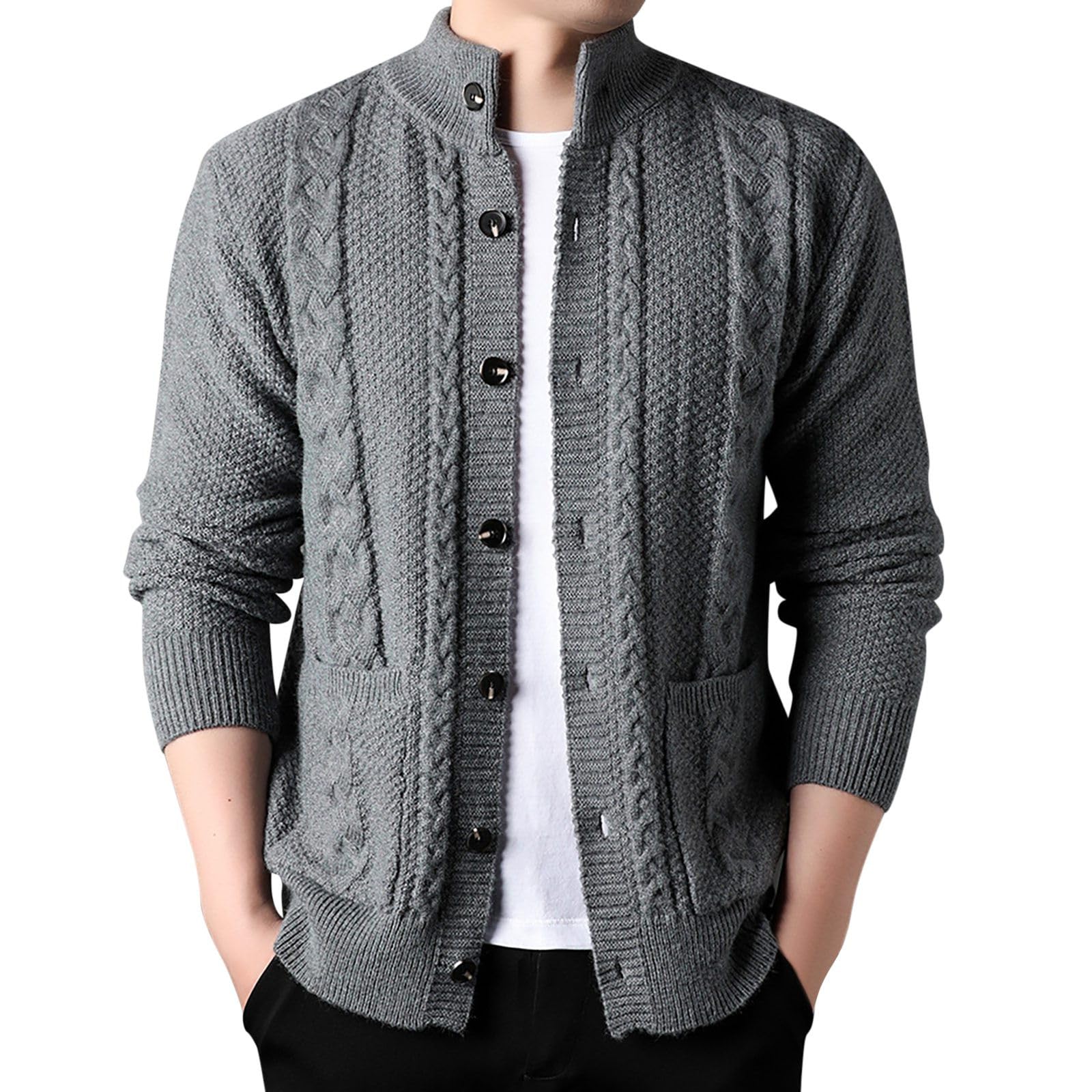Generisch Trachtenweste Herren Trachtenjacke Herren Oktoberfest Jacke Trachtenanzug Trachtenjanker Modern Tracht Trachten Strickjacke Janker Kleidung Hemden Strick Trachtenstrickjacke Sweatjacke