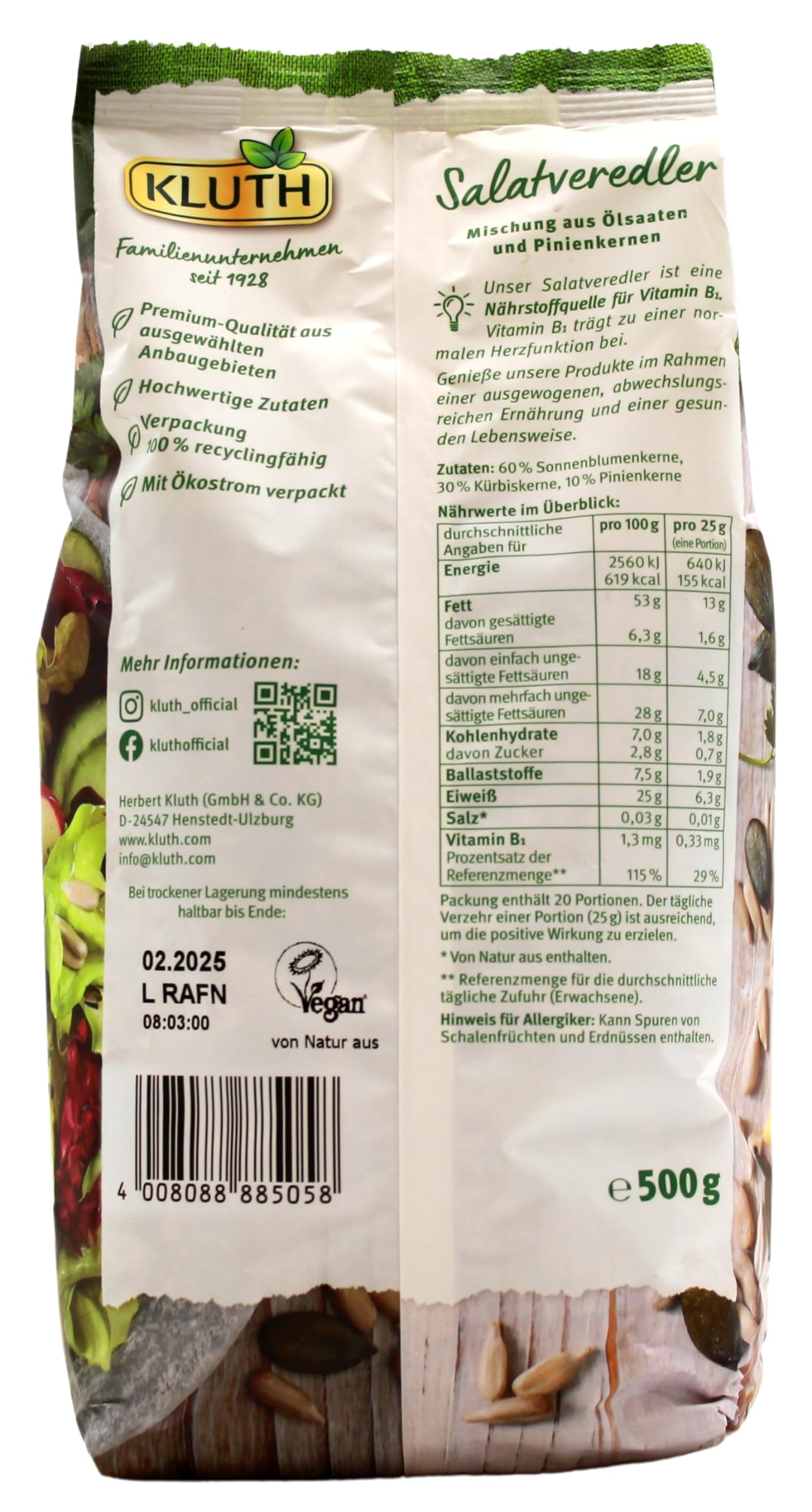 Kluth Salatveredler mit Pinienkerne, 5er Pack (5 x 500g)