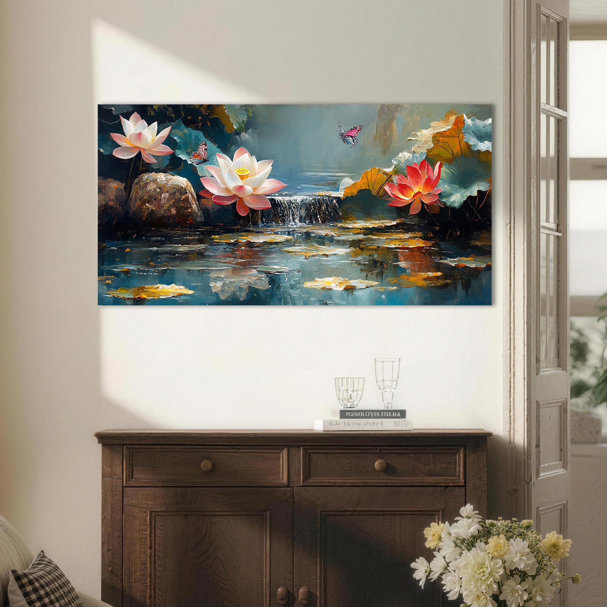 Amazon.com: Anolyfi Lotus Canvas Wall Art for Living Room, Zen